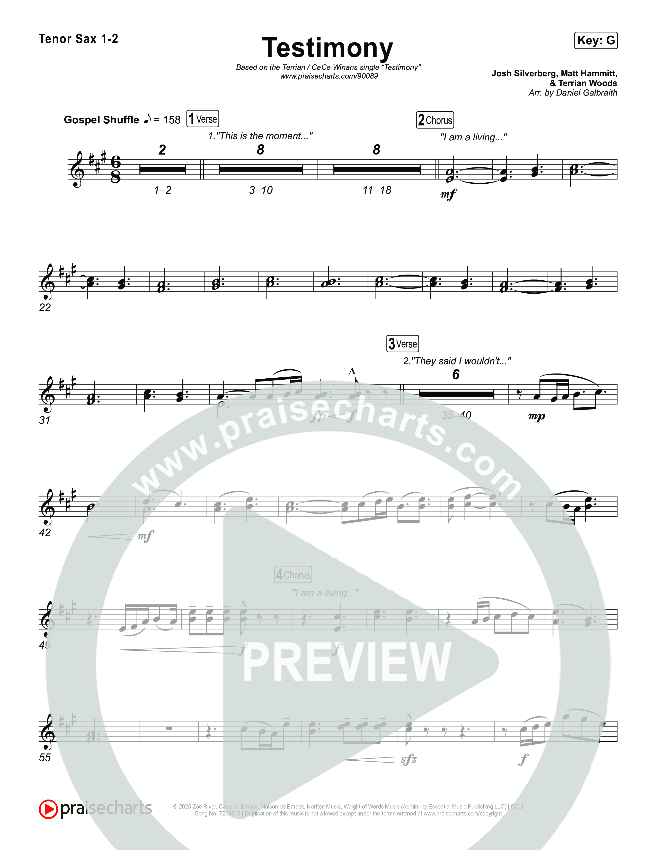 Testimony Sax Pack (Terrian / CeCe Winans)