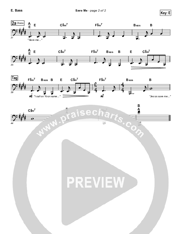 Save Me Bass Guitar (Gateway Worship)