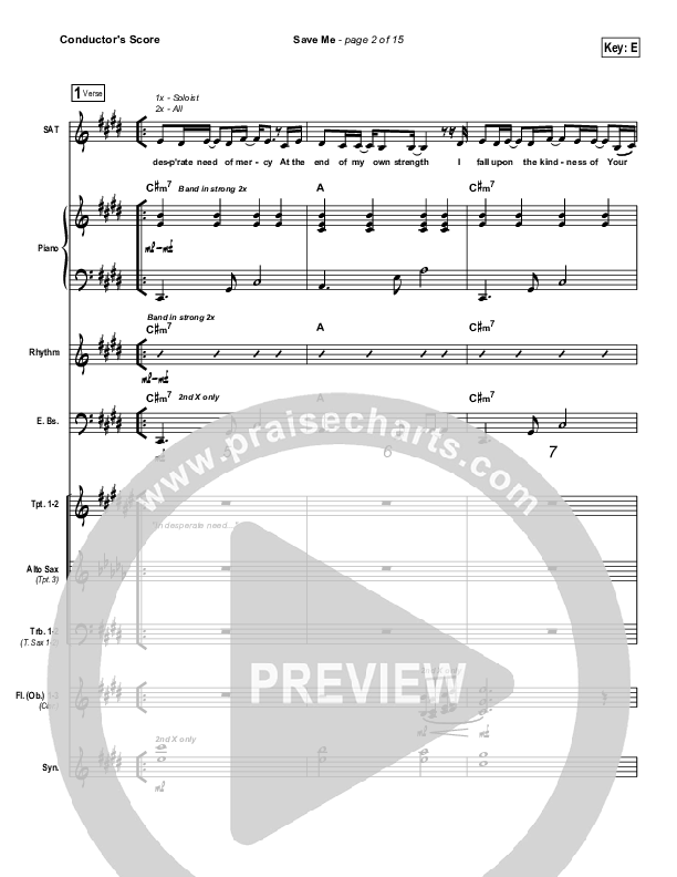 Save Me Conductor's Score (Gateway Worship)