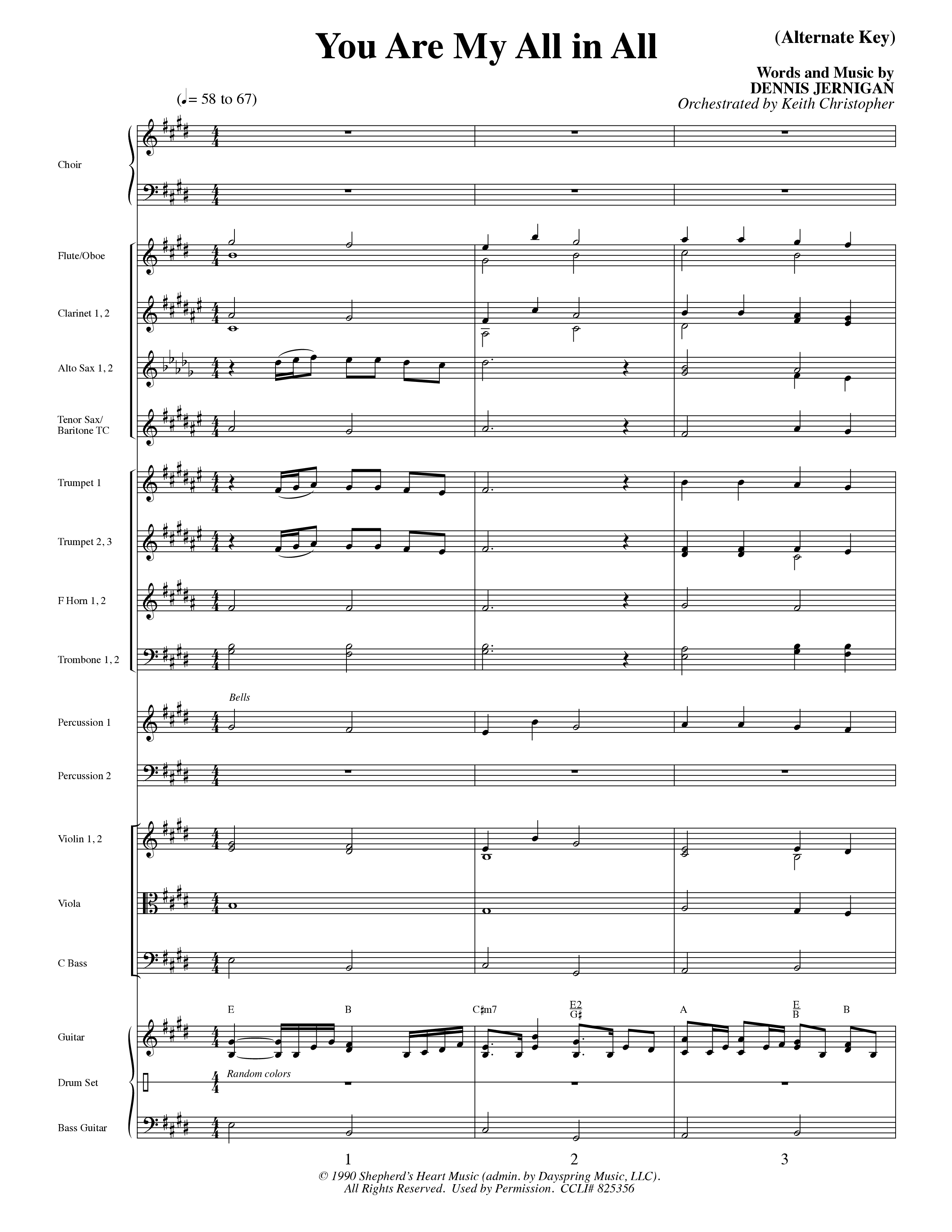 You Are My All In All (Choral Anthem SATB) Orchestration (Word Music Choral / Orch. Keith Christopher)