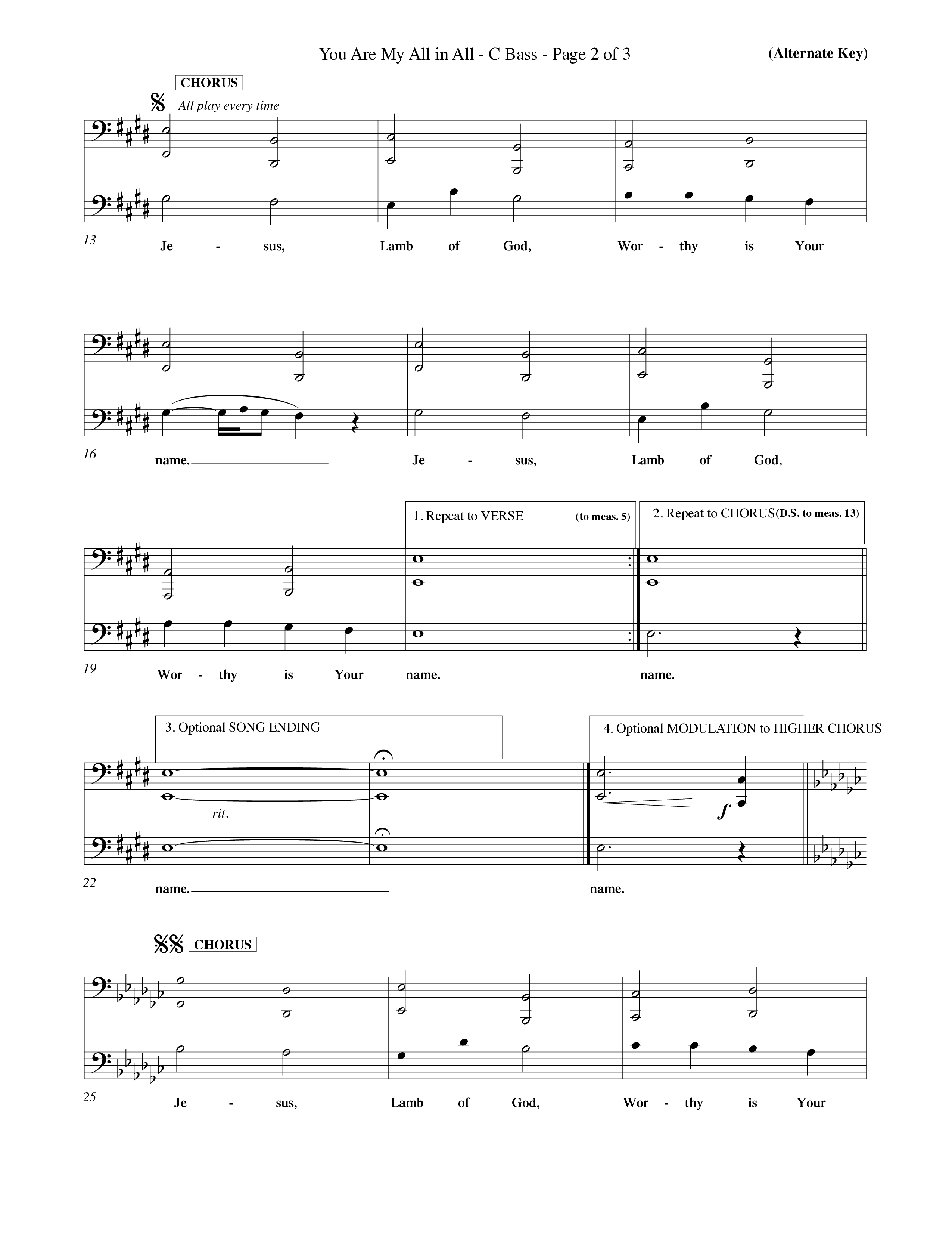 You Are My All In All (Choral Anthem SATB) Contrabass (Word Music Choral / Orch. Keith Christopher)