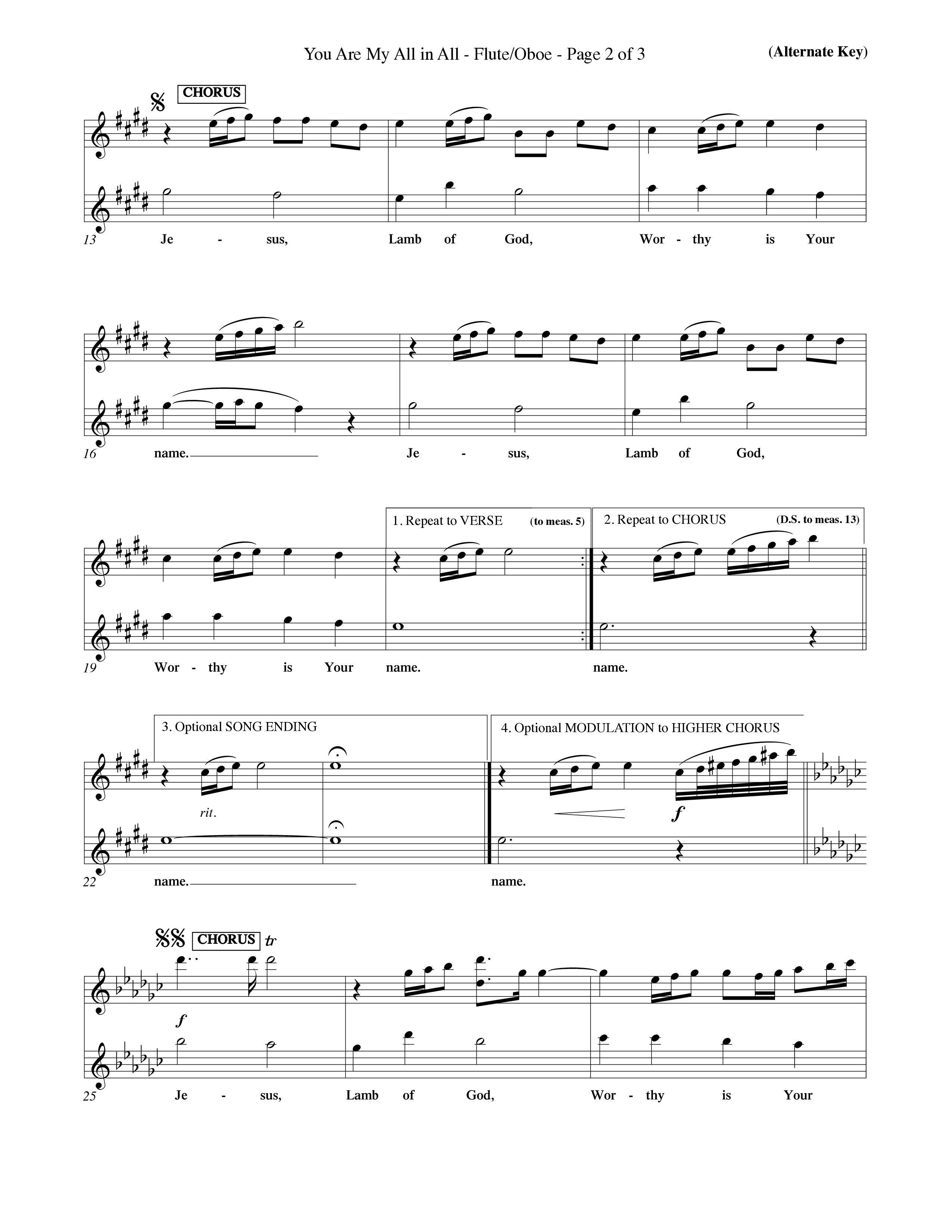 You Are My All In All (Choral Anthem SATB) Flute/Oboe (Word Music Choral / Orch. Keith Christopher)