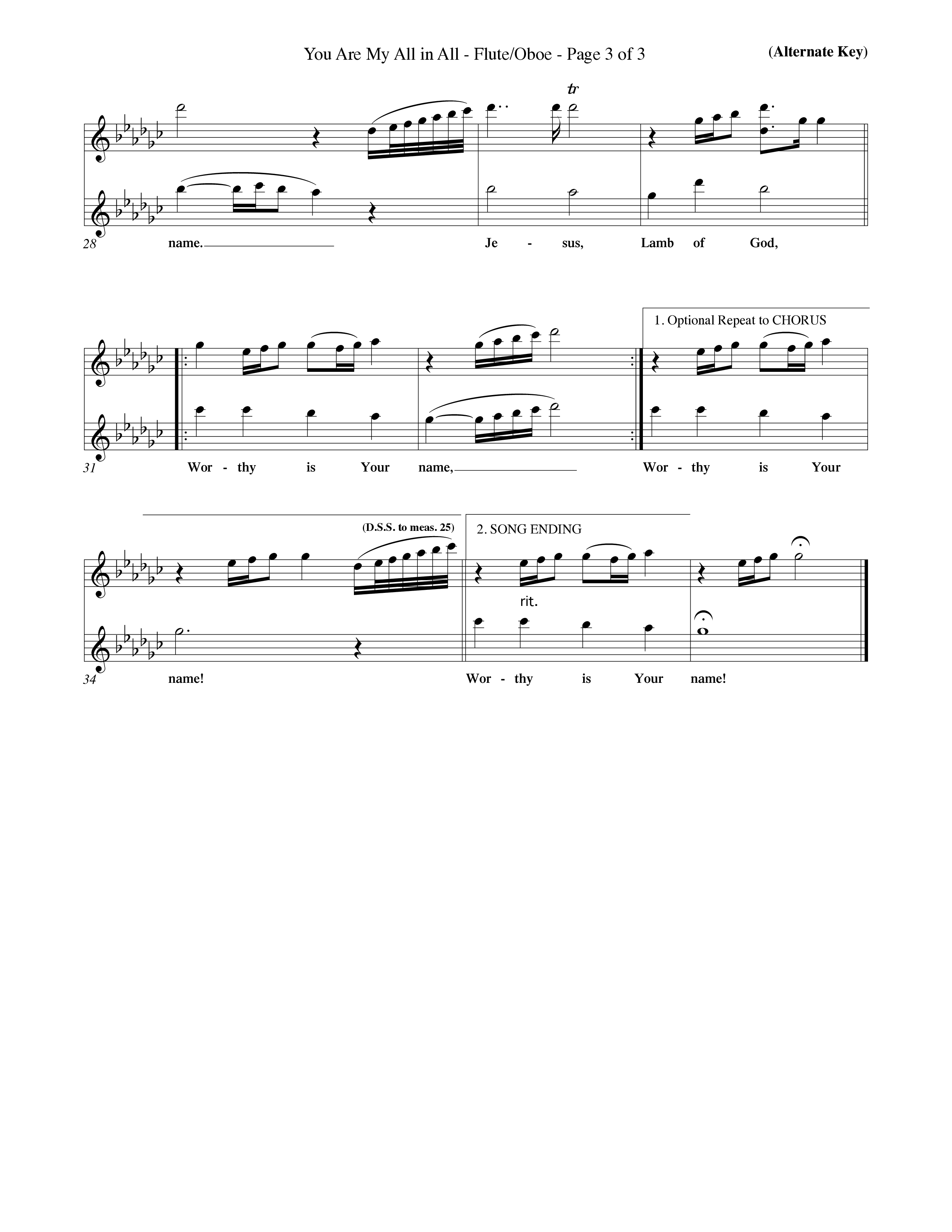 You Are My All In All (Choral Anthem SATB) Flute/Oboe (Word Music Choral / Orch. Keith Christopher)