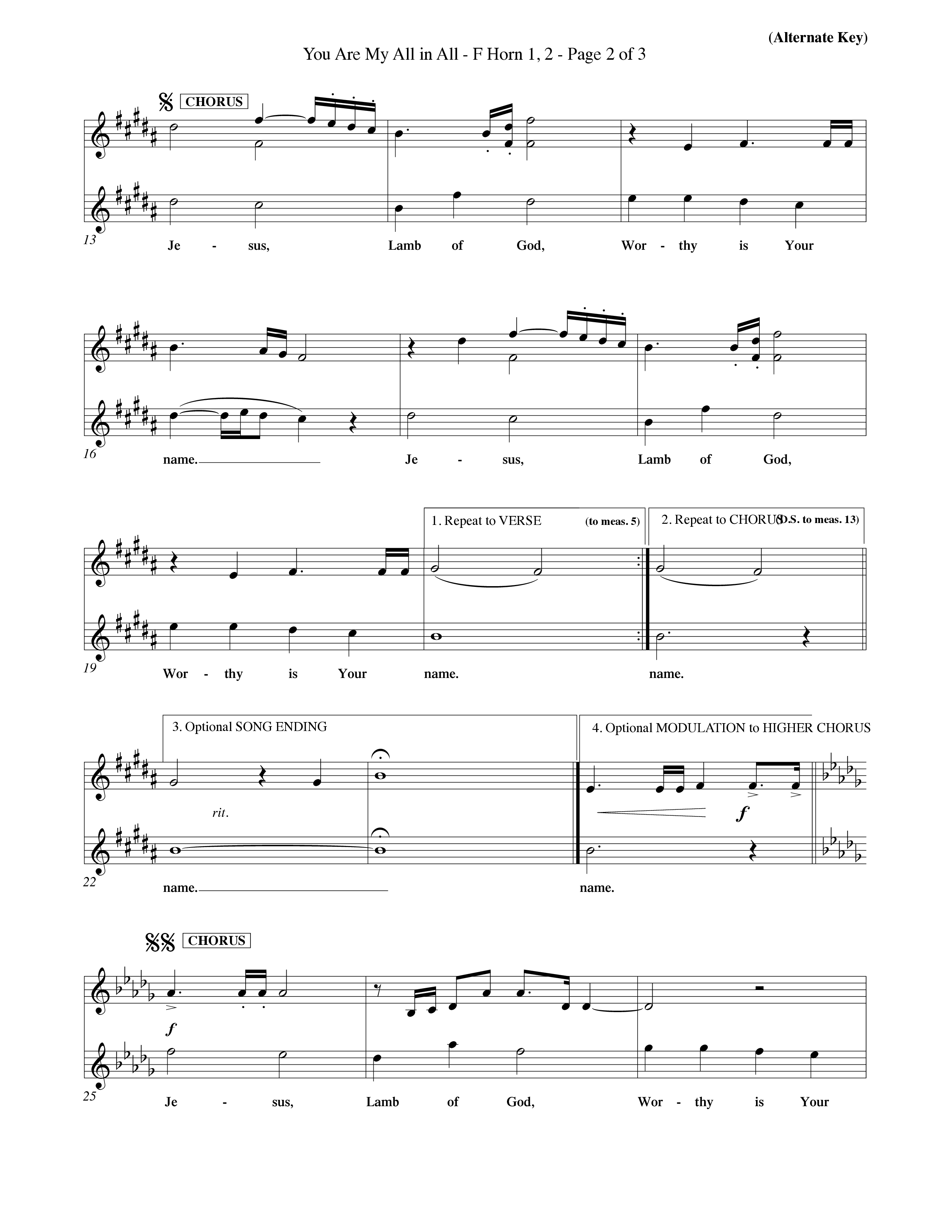 You Are My All In All (Choral Anthem SATB) French Horn (Word Music Choral / Orch. Keith Christopher)