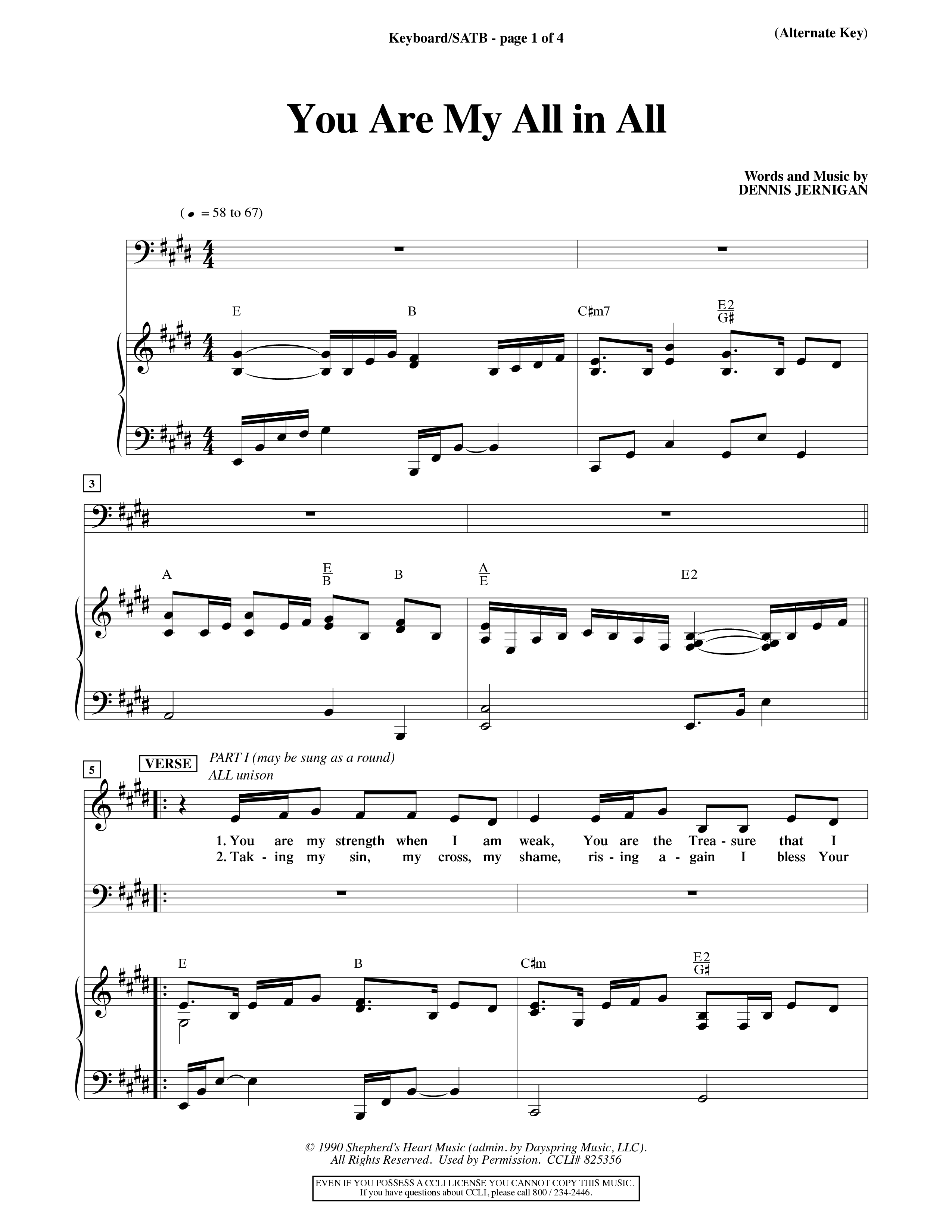 You Are My All In All (Choral Anthem SATB) Keyboard/Vocal (SATB) (Word Music Choral / Orch. Keith Christopher)
