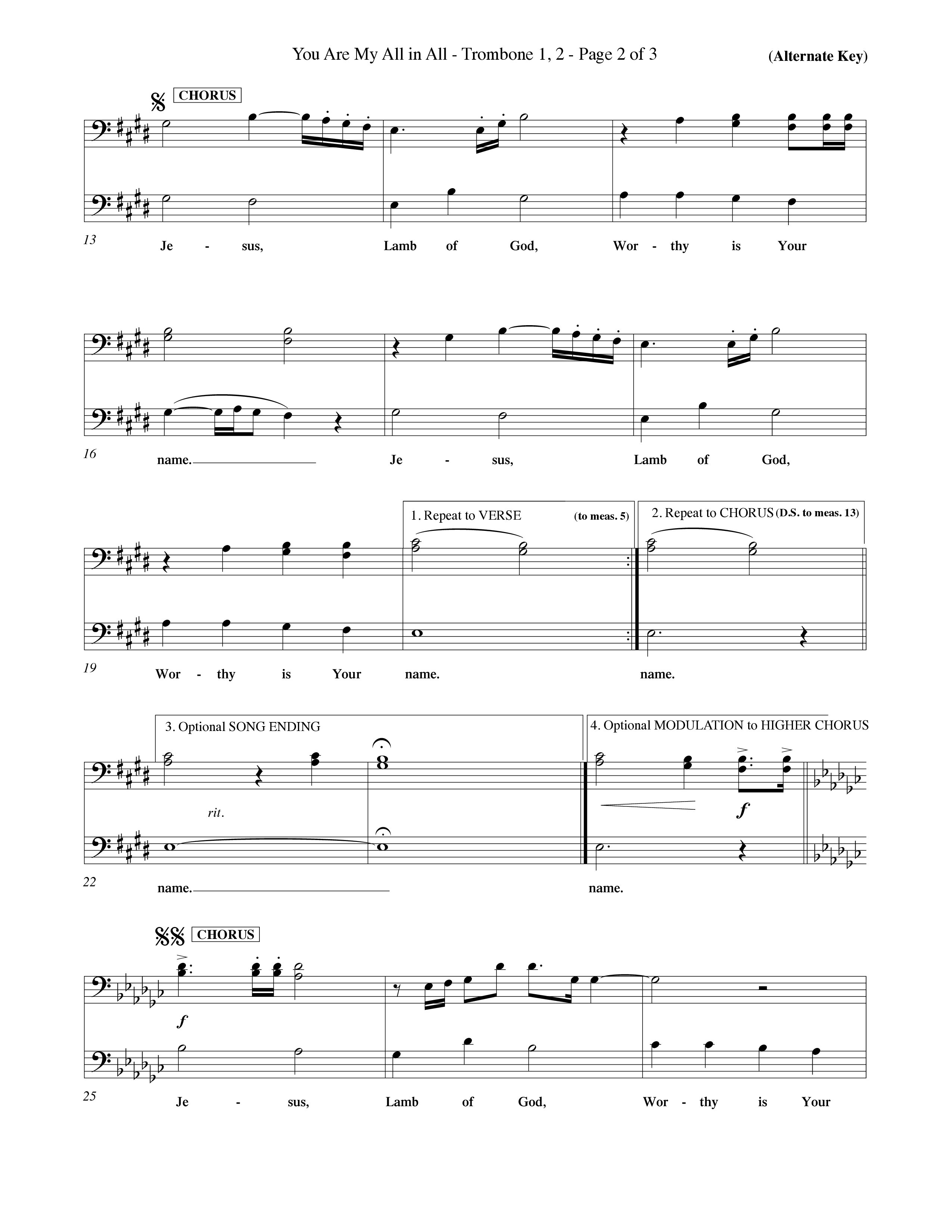 You Are My All In All (Choral Anthem SATB) Trombone 1/2 (Word Music Choral / Orch. Keith Christopher)