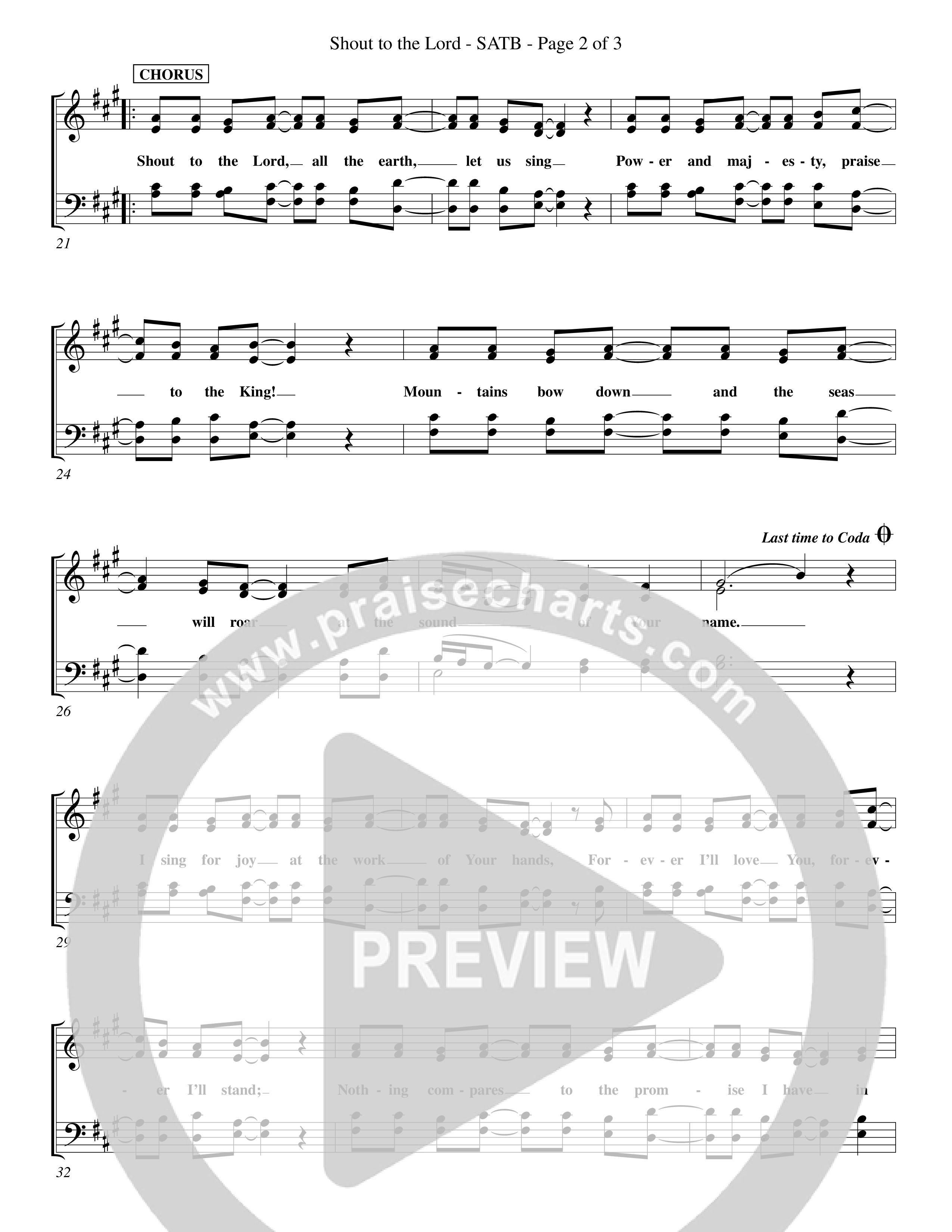 Shout To The Lord (Choral Anthem SATB) Choir Sheet (SATB) (Word Music Choral / Orch. Billy Payne)