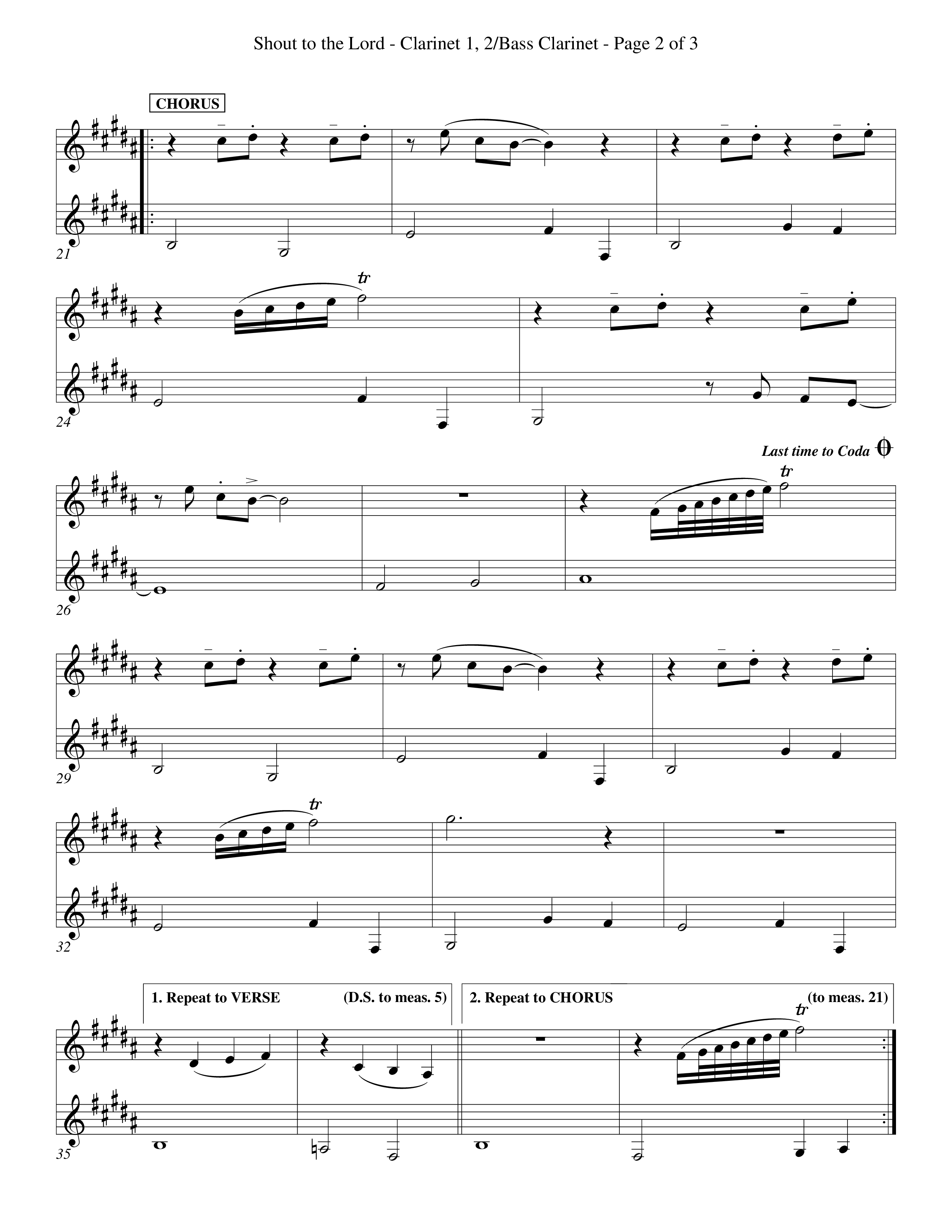 Shout To The Lord (Choral Anthem SATB) Clarinet 1/2, Bass Clarinet (Word Music Choral / Orch. Billy Payne)