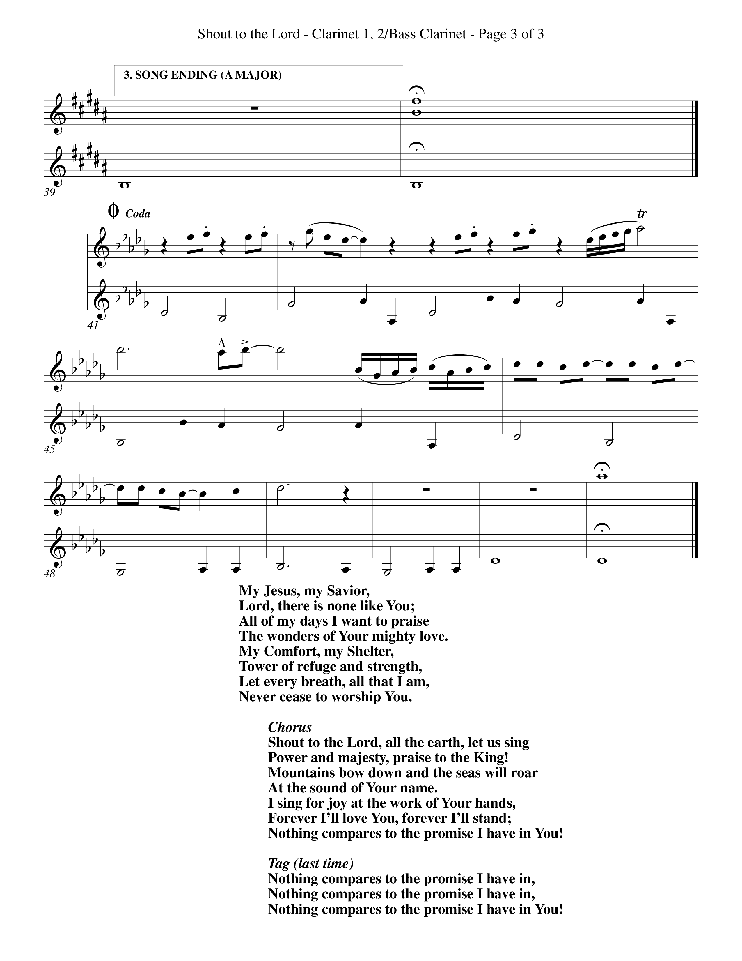 Shout To The Lord (Choral Anthem SATB) Clarinet 1/2, Bass Clarinet (Word Music Choral / Orch. Billy Payne)