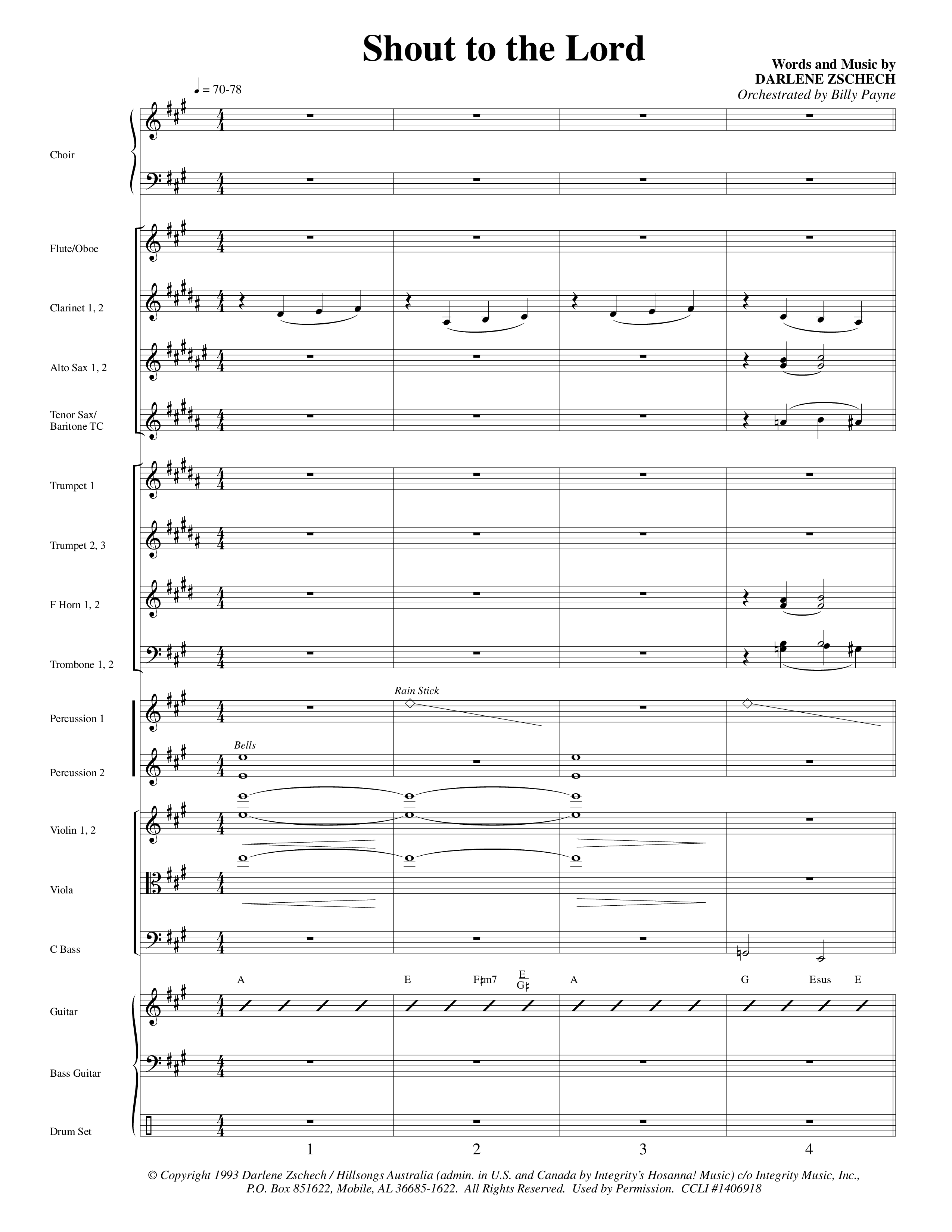 Shout To The Lord (Choral Anthem SATB) Conductor's Score (Word Music Choral / Orch. Billy Payne)