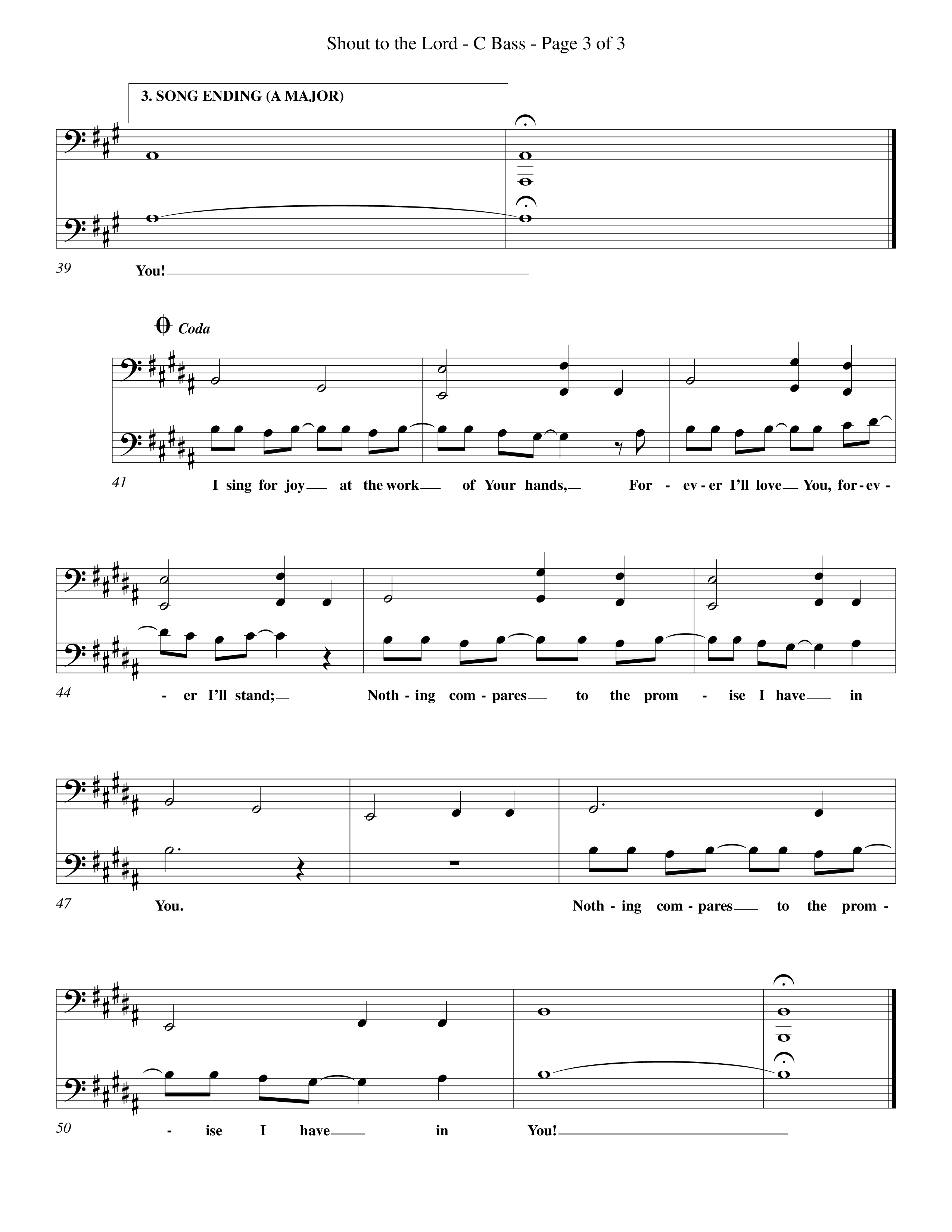 Shout To The Lord (Choral Anthem SATB) Contrabass (Word Music Choral / Orch. Billy Payne)