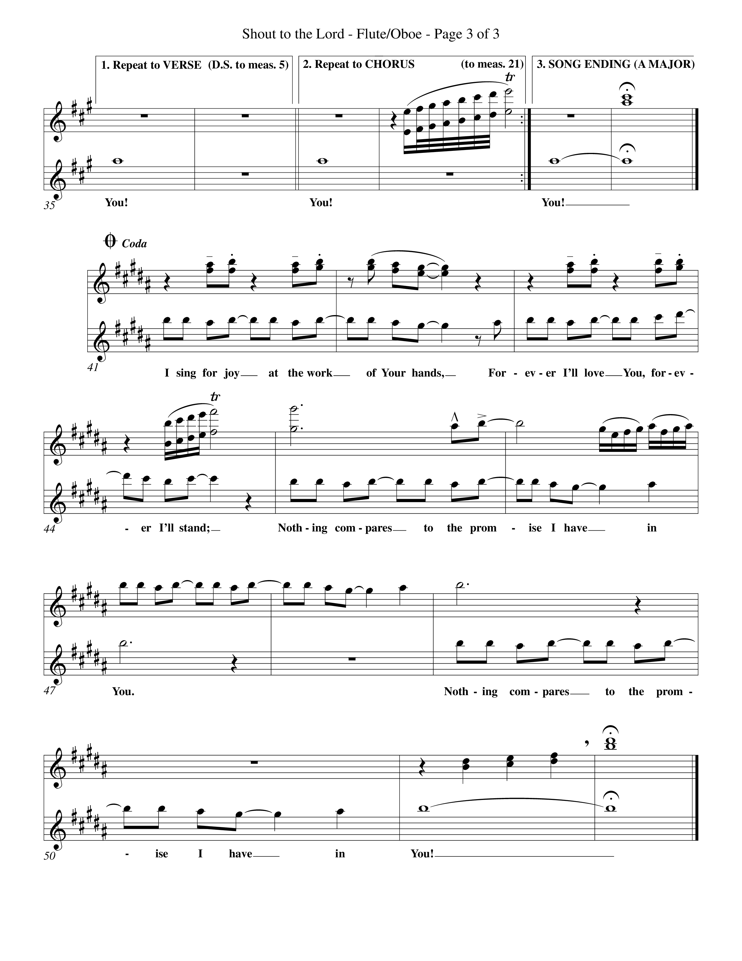 Shout To The Lord (Choral Anthem SATB) Flute/Oboe (Word Music Choral / Orch. Billy Payne)