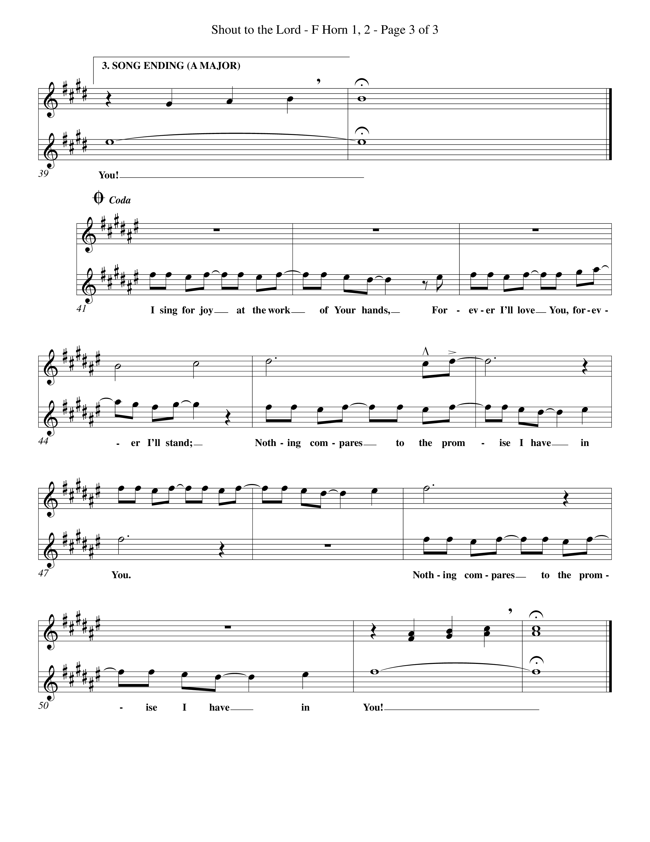 Shout To The Lord (Choral Anthem SATB) French Horn (Word Music Choral / Orch. Billy Payne)