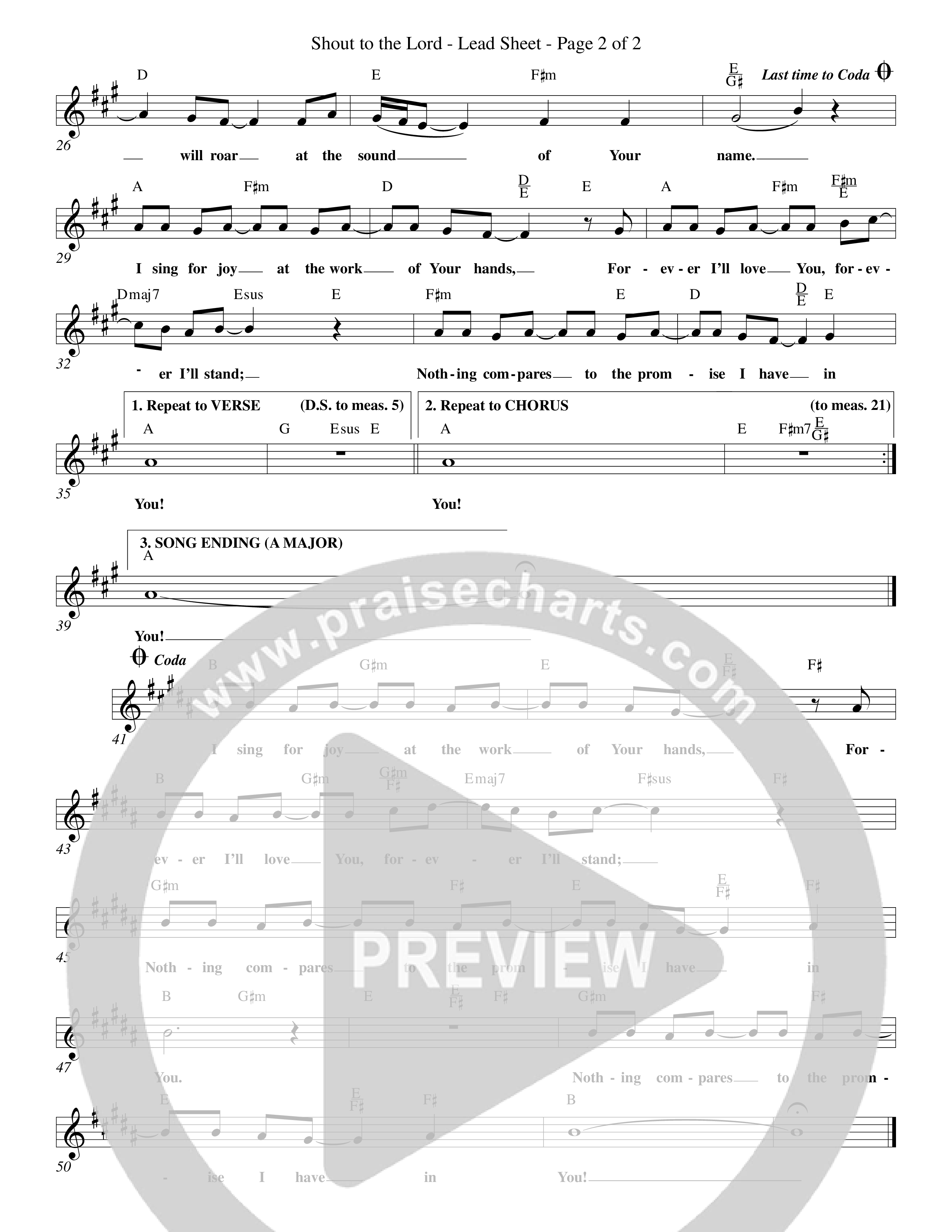 Shout To The Lord (Choral Anthem SATB) Rhythm Pack (Word Music Choral / Orch. Billy Payne)