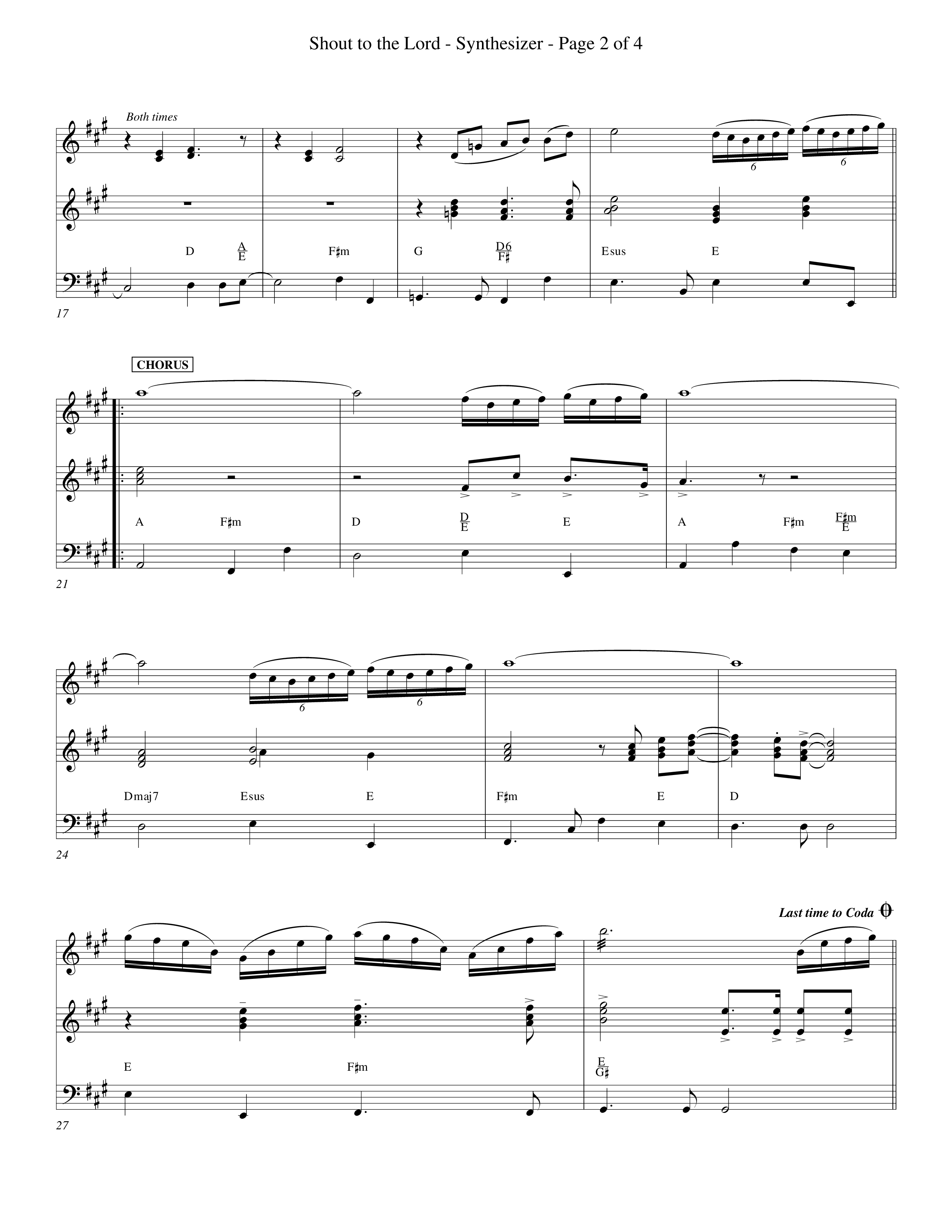 Shout To The Lord (Choral Anthem SATB) Synth (Word Music Choral / Orch. Billy Payne)