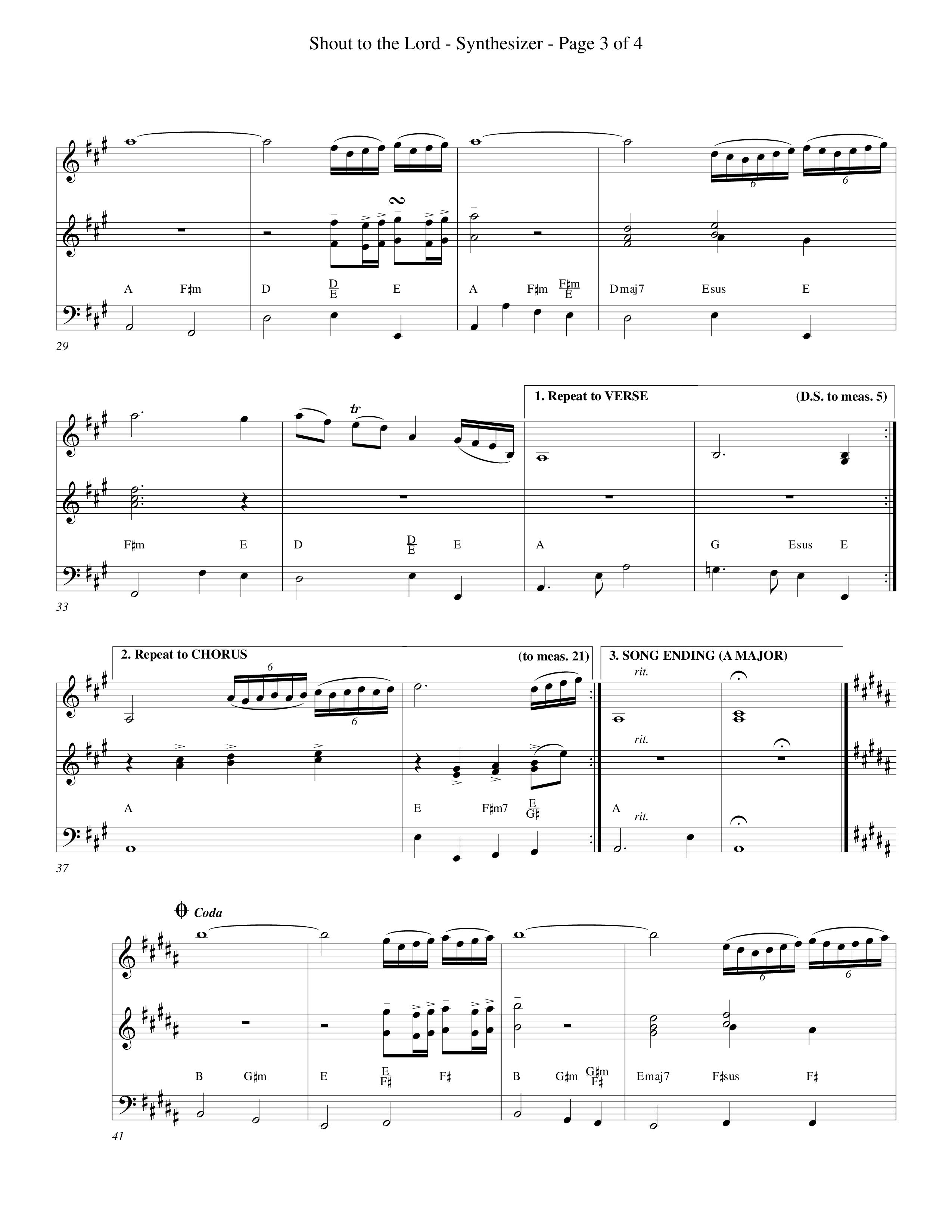 Shout To The Lord (Choral Anthem SATB) Synth (Word Music Choral / Orch. Billy Payne)