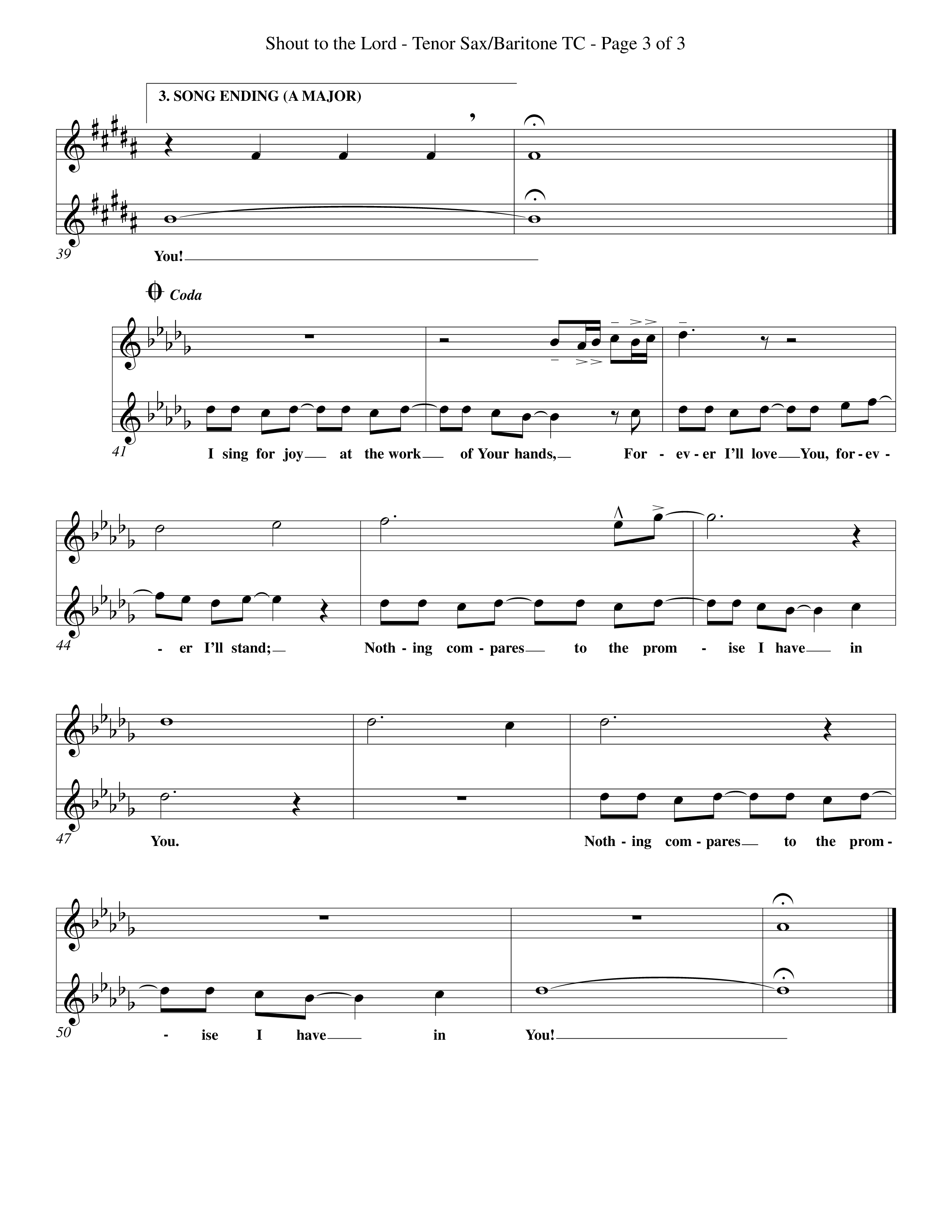 Shout To The Lord (Choral Anthem SATB) Tenor Sax/Baritone T.C. (Word Music Choral / Orch. Billy Payne)