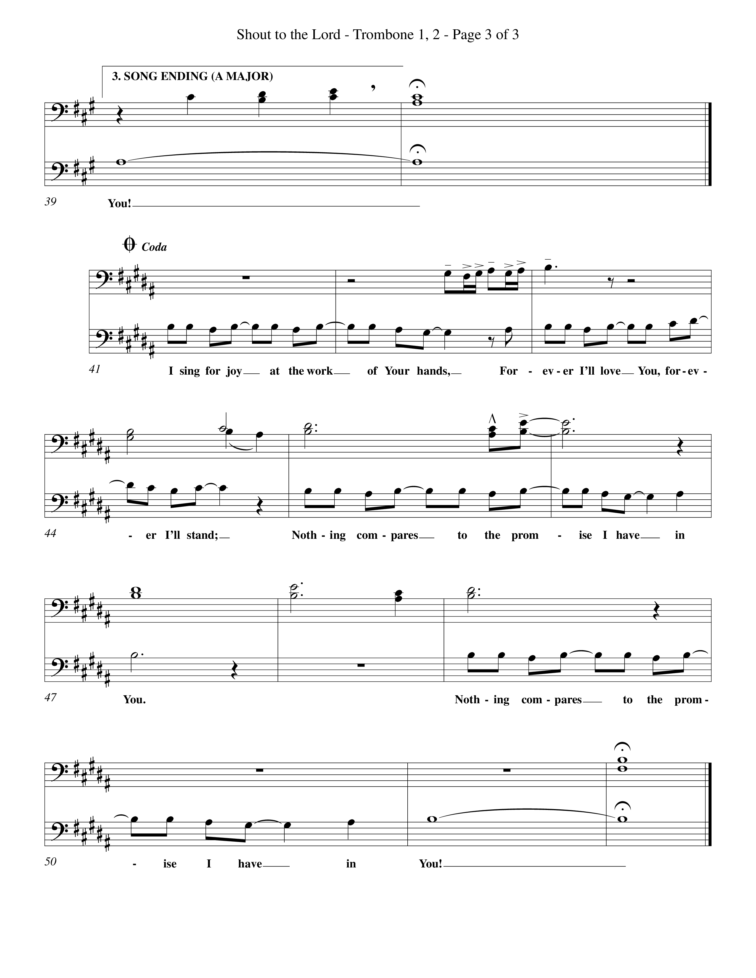 Shout To The Lord (Choral Anthem SATB) Trombone 1/2 (Word Music Choral / Orch. Billy Payne)