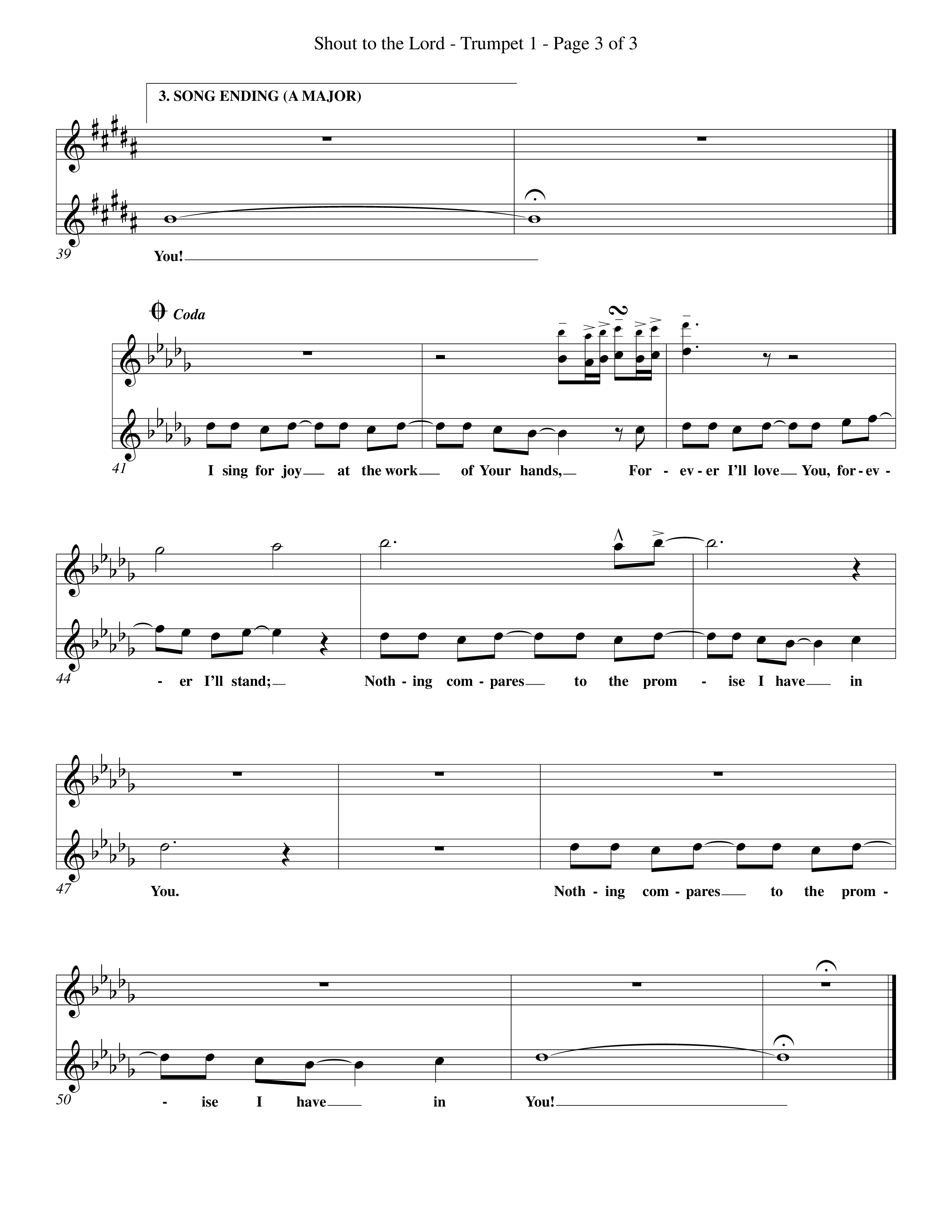 Shout To The Lord (Choral Anthem SATB) Trumpet 1 (Word Music Choral / Orch. Billy Payne)