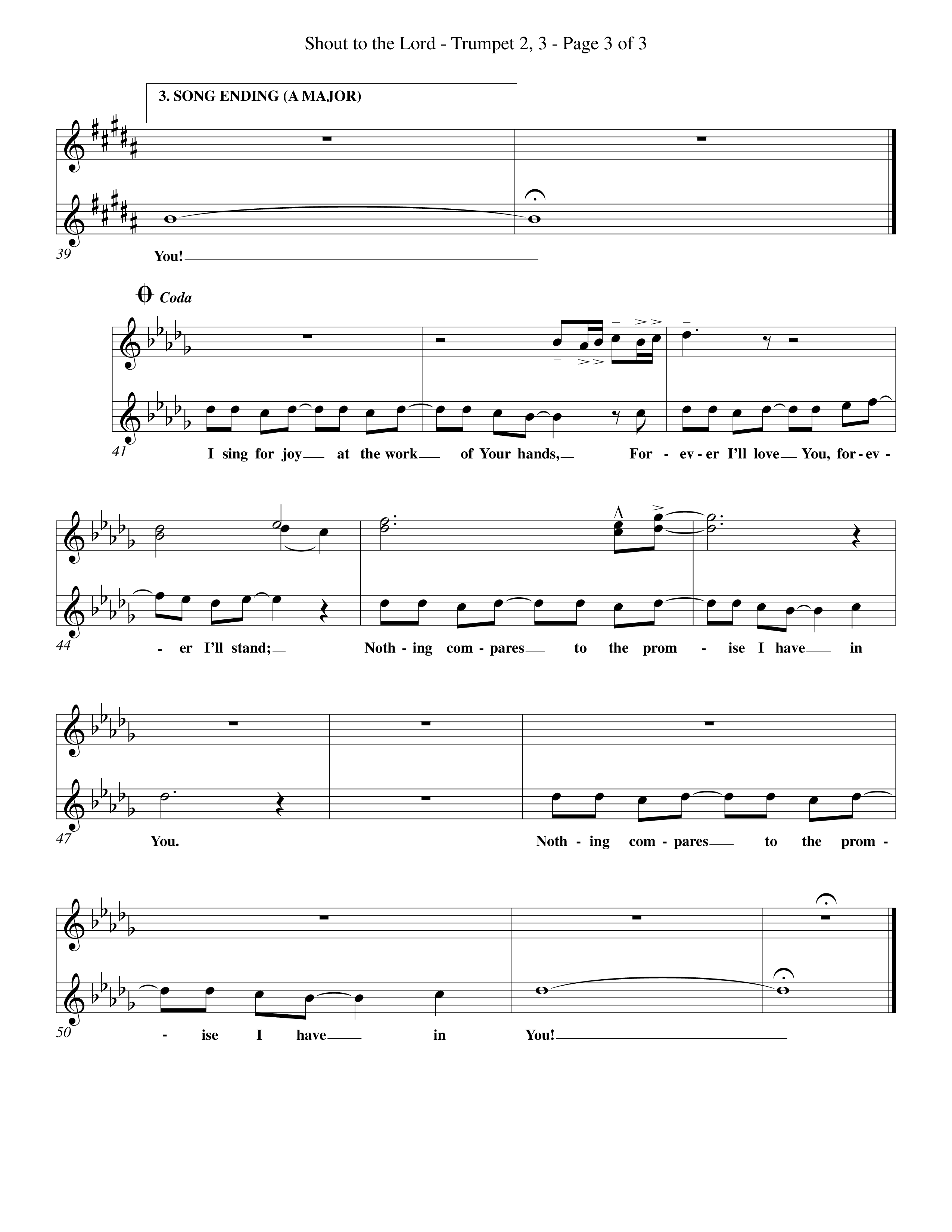 Shout To The Lord (Choral Anthem SATB) Trumpet 2/3 (Word Music Choral / Orch. Billy Payne)