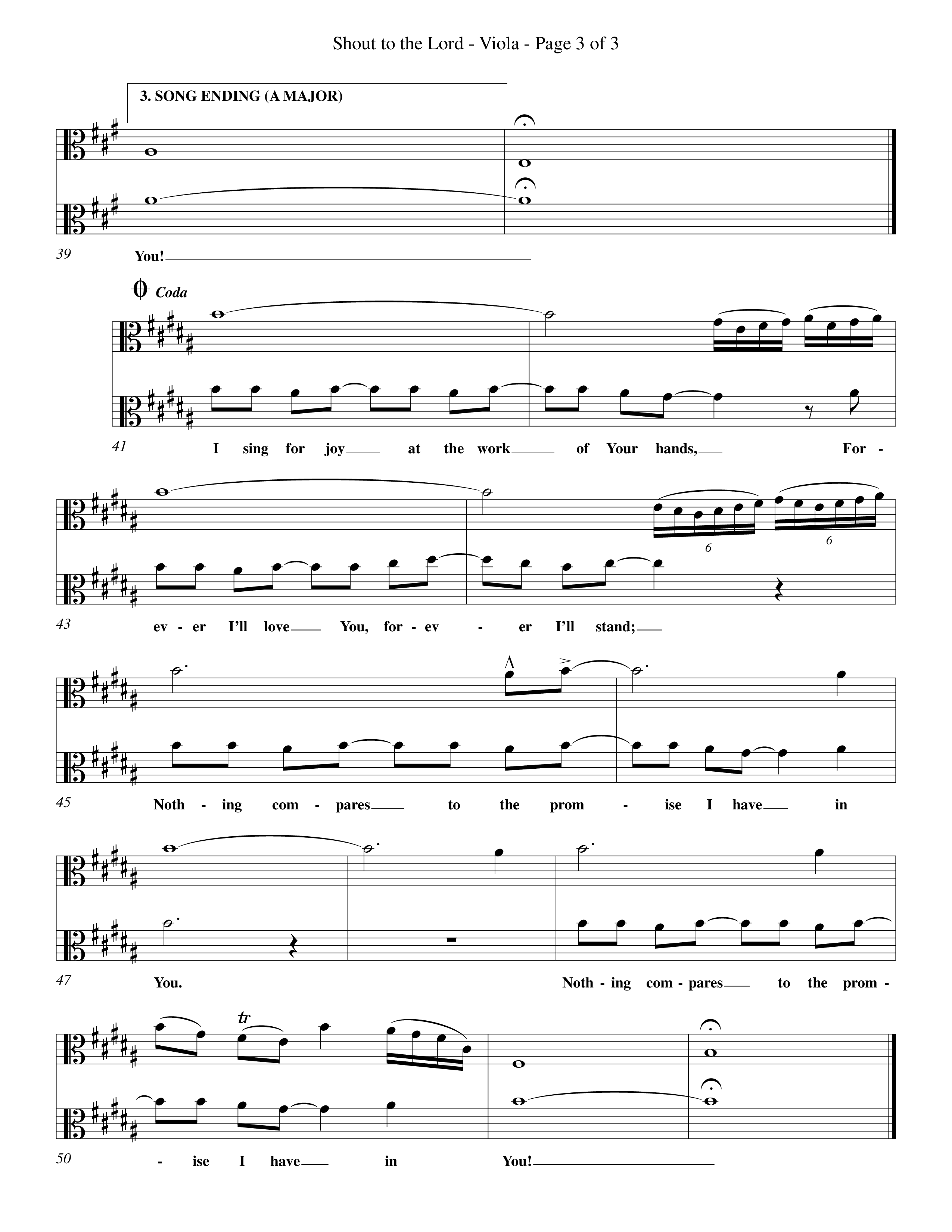 Shout To The Lord (Choral Anthem SATB) Viola (Word Music Choral / Orch. Billy Payne)