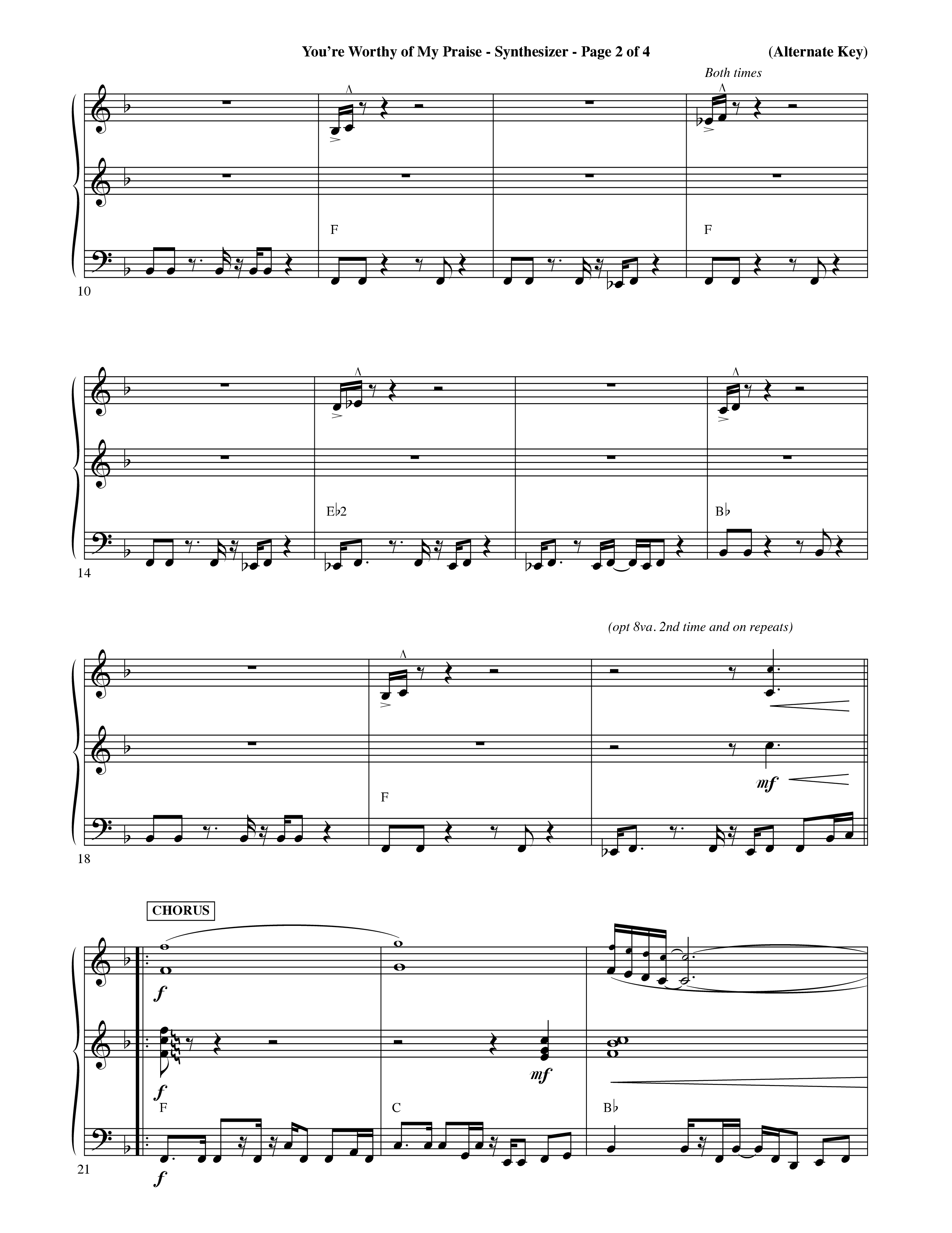 You're Worthy Of My Praise (Choral Anthem SATB) Synth (Word Music Choral / Orch. Cliff Duren)