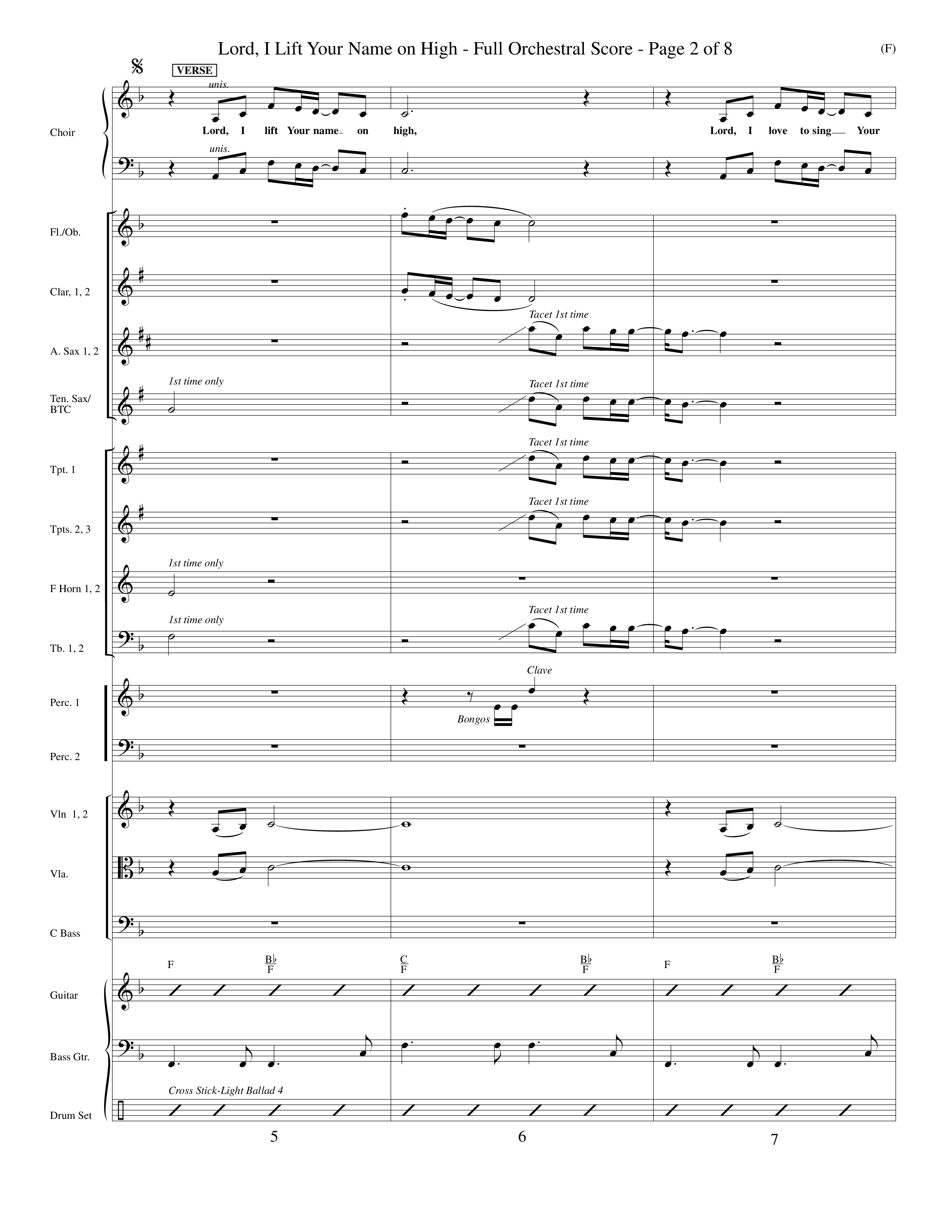 Lord I Lift Your Name On High (Choral Anthem SATB) Conductor's Score (Word Music Choral / Orch. Dave Williamson)