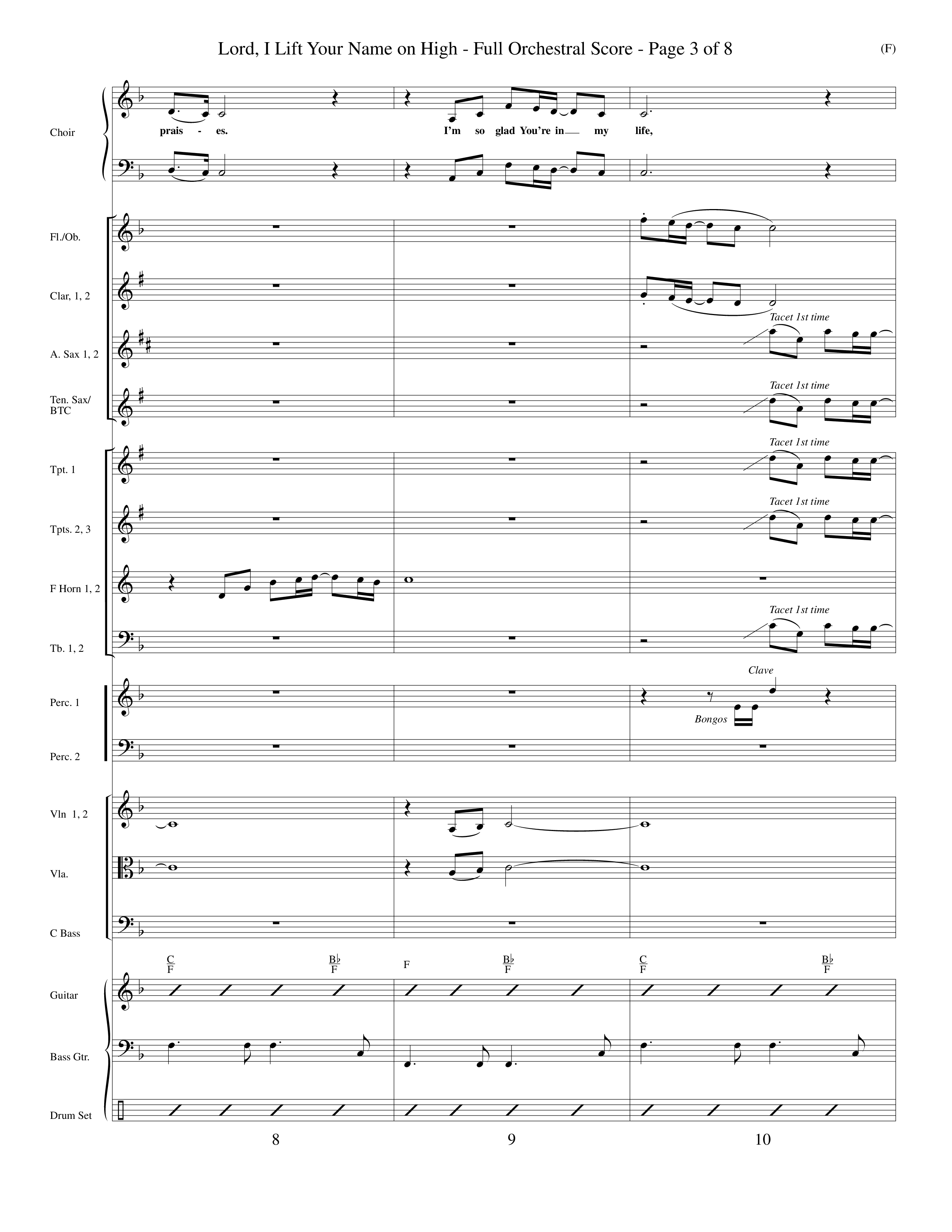 Lord I Lift Your Name On High (Choral Anthem SATB) Conductor's Score (Word Music Choral / Orch. Dave Williamson)