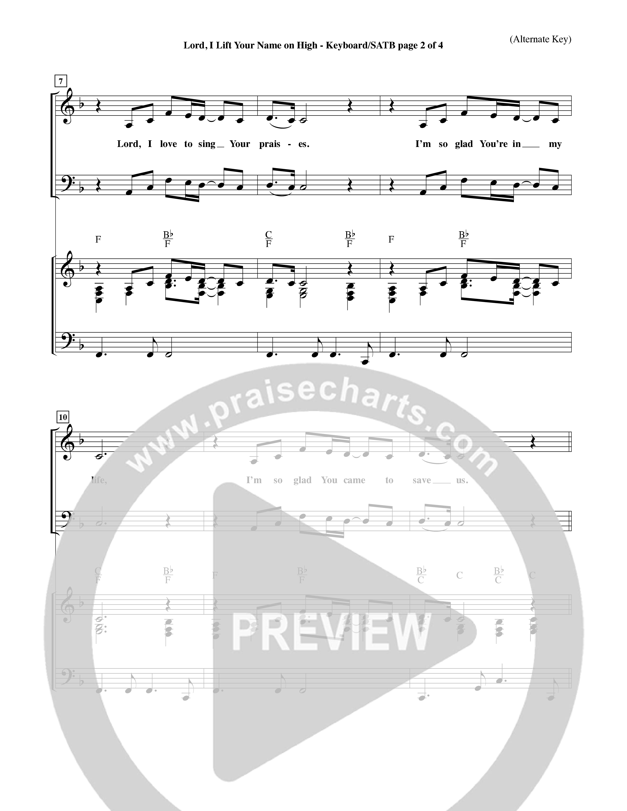 Lord I Lift Your Name On High (Choral Anthem SATB) Keyboard/Vocal (SATB) (Word Music Choral / Orch. Dave Williamson)