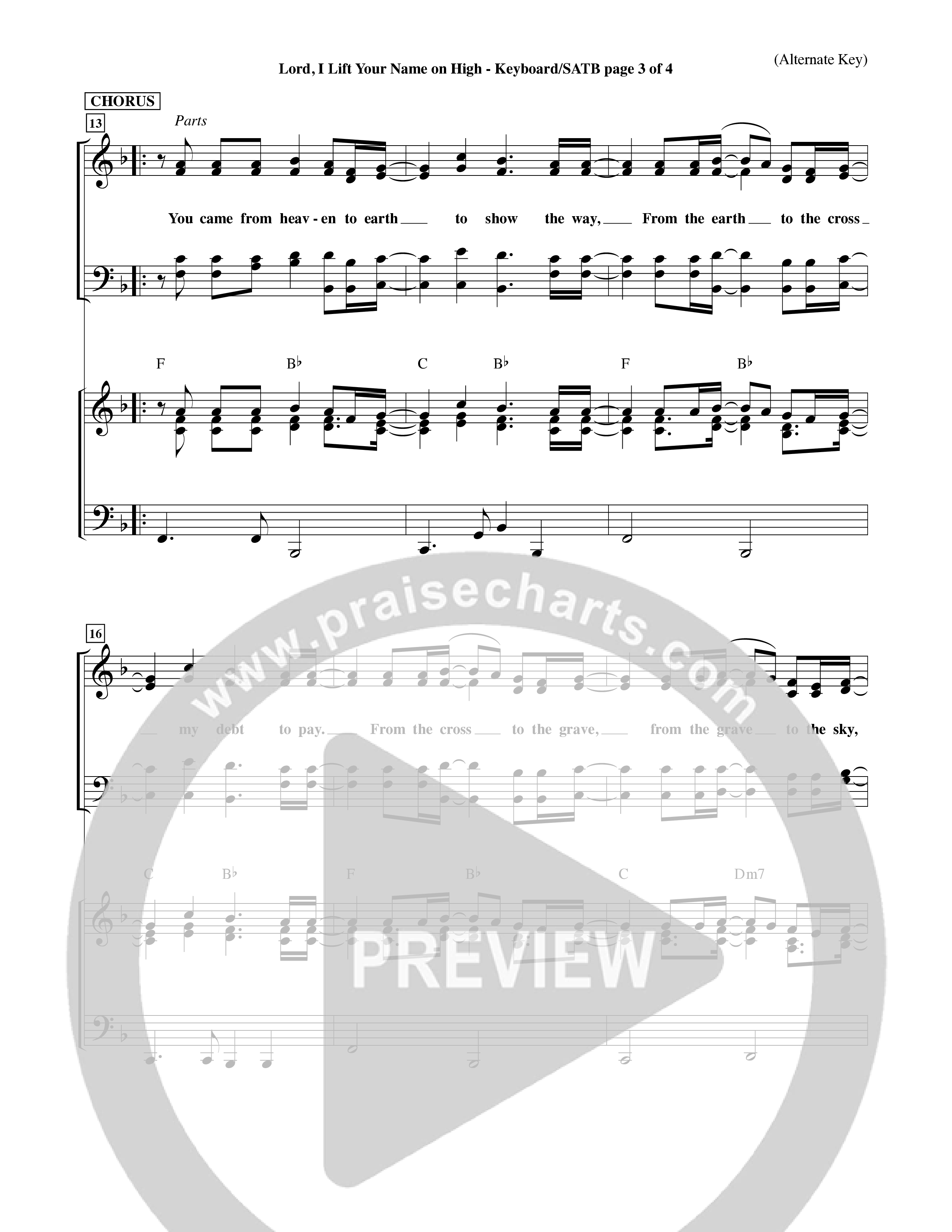 Lord I Lift Your Name On High (Choral Anthem SATB) Keyboard/Vocal (SATB) (Word Music Choral / Orch. Dave Williamson)