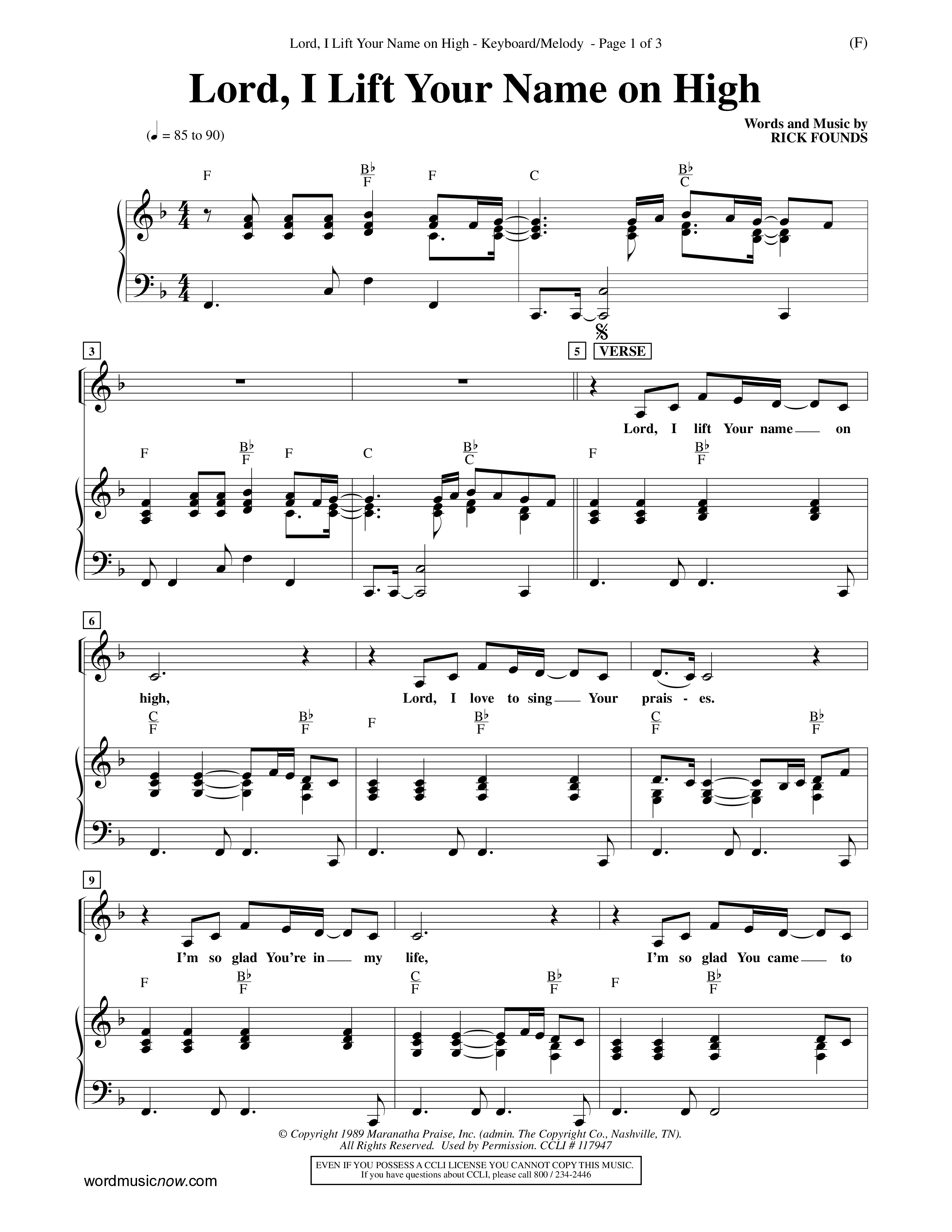 Lord I Lift Your Name On High (Choral Anthem SATB) Piano/Vocal (Word Music Choral / Orch. Dave Williamson)