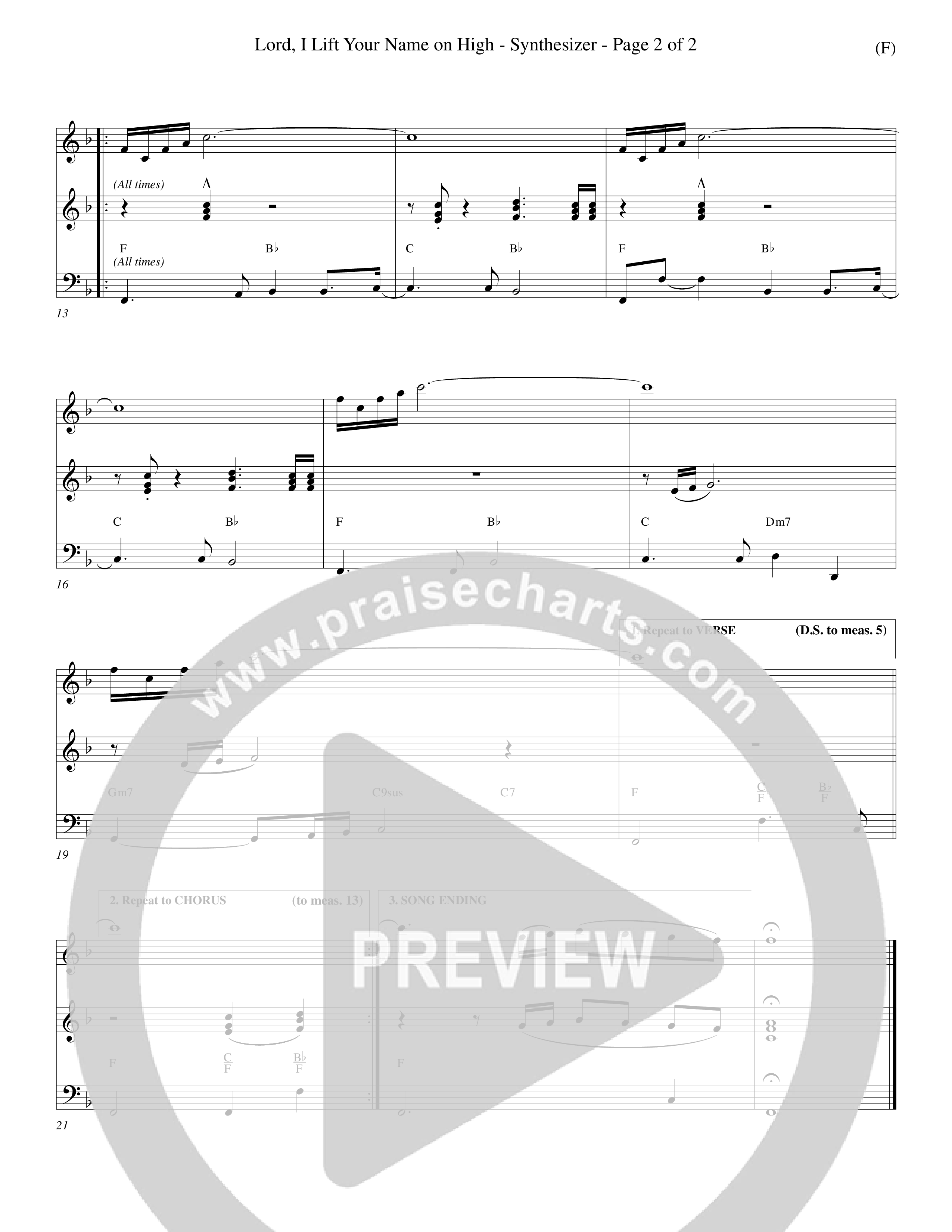 Lord I Lift Your Name On High (Choral Anthem SATB) Synth (Word Music Choral / Orch. Dave Williamson)