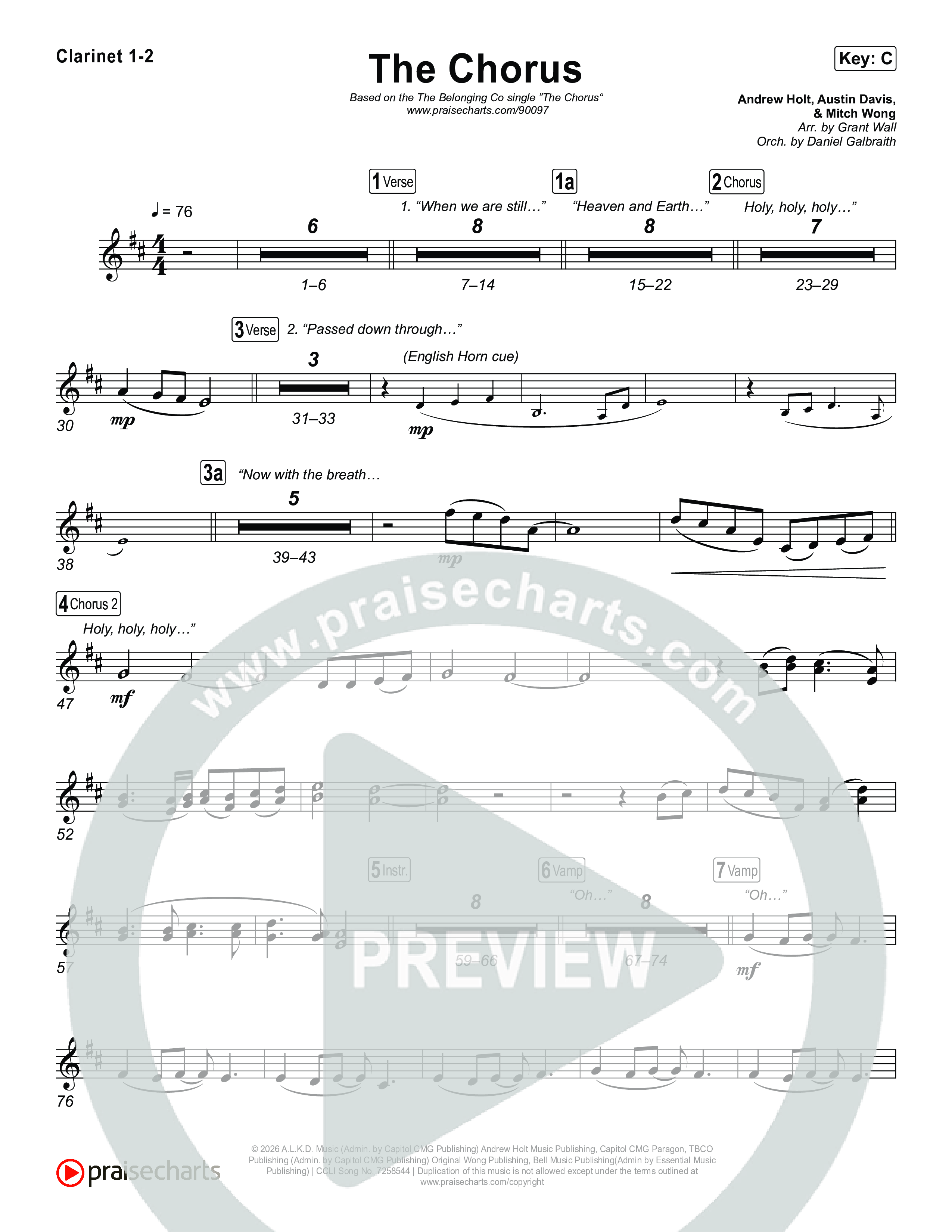 The Chorus Clarinet 1,2 (The Belonging Co)