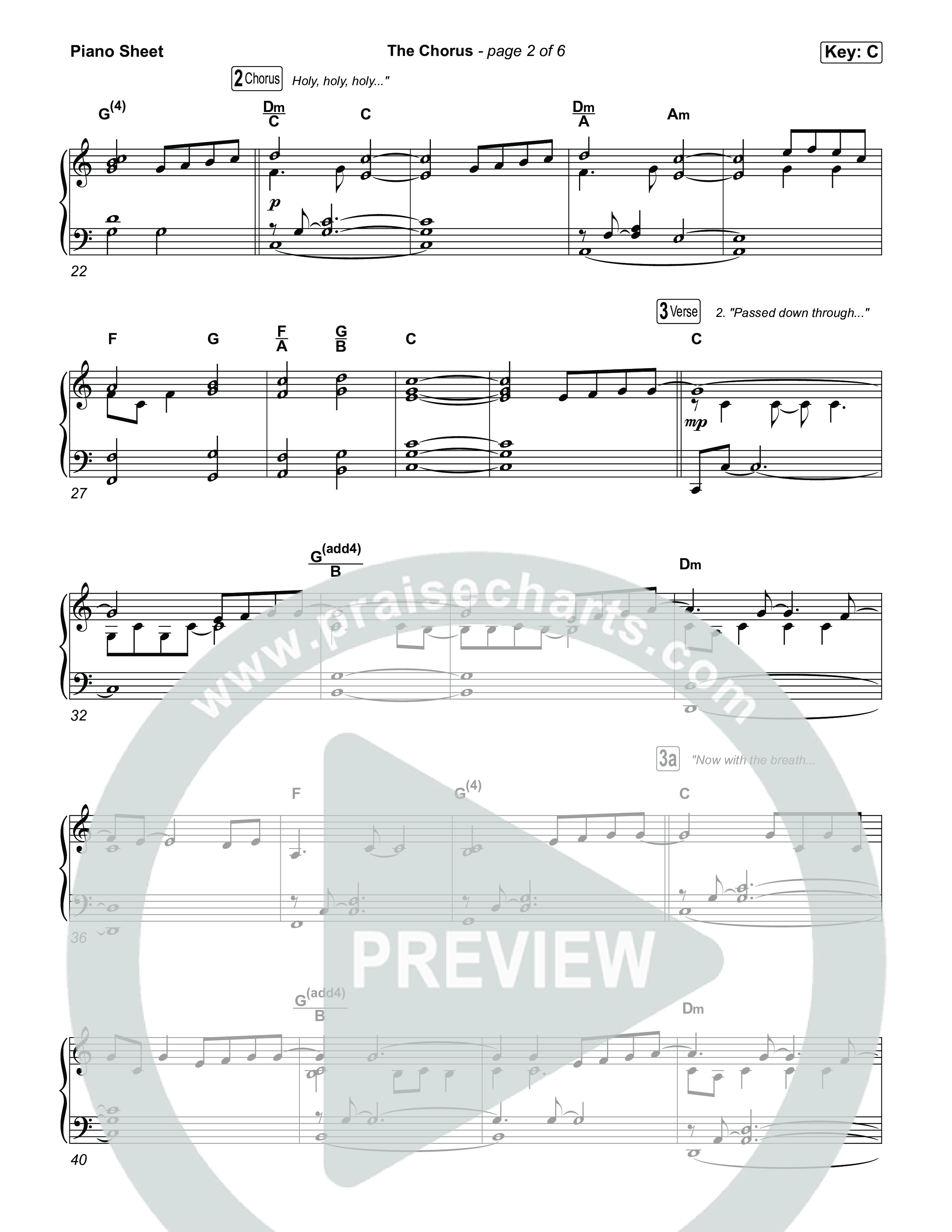 The Chorus Piano Sheet (The Belonging Co)