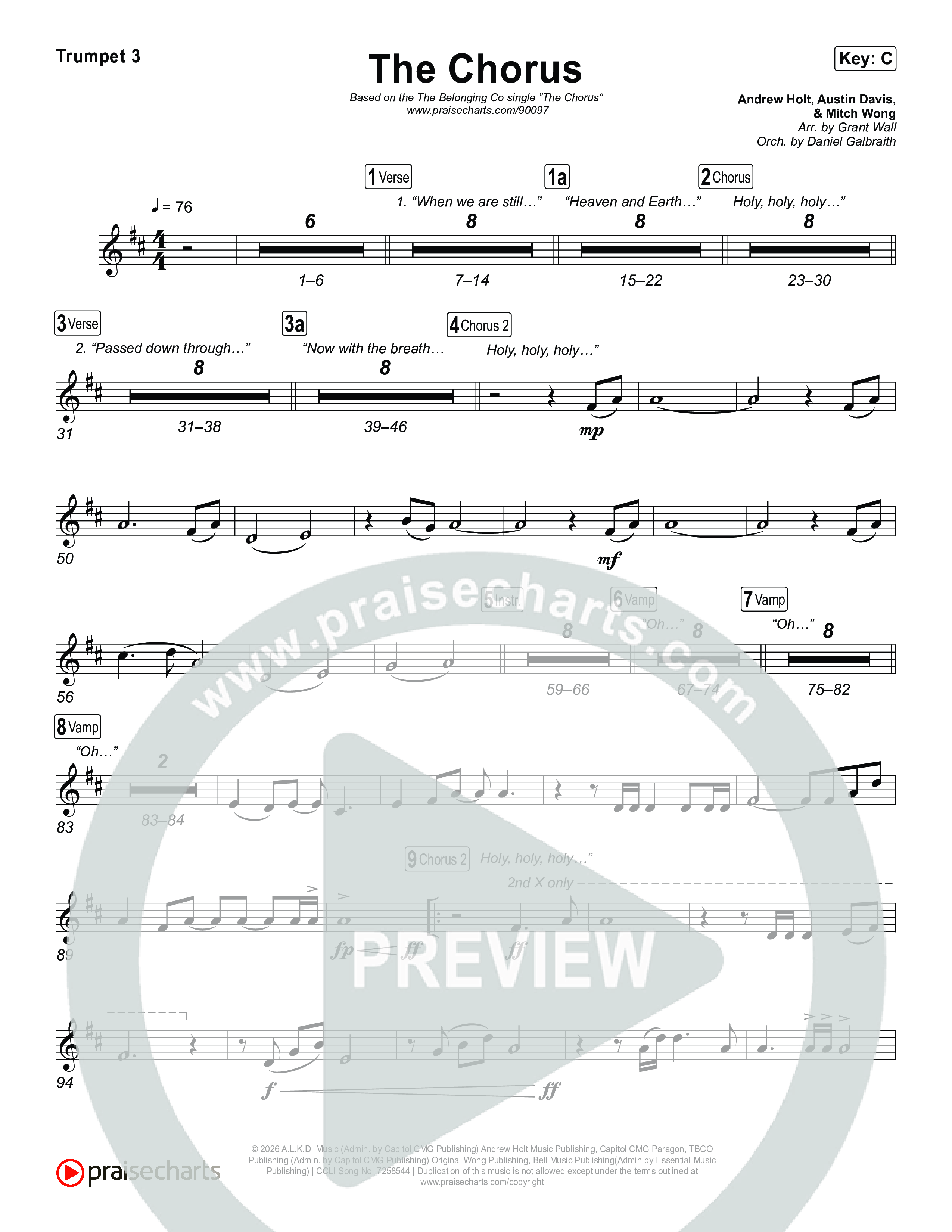 The Chorus Trumpet 1,2 (The Belonging Co)