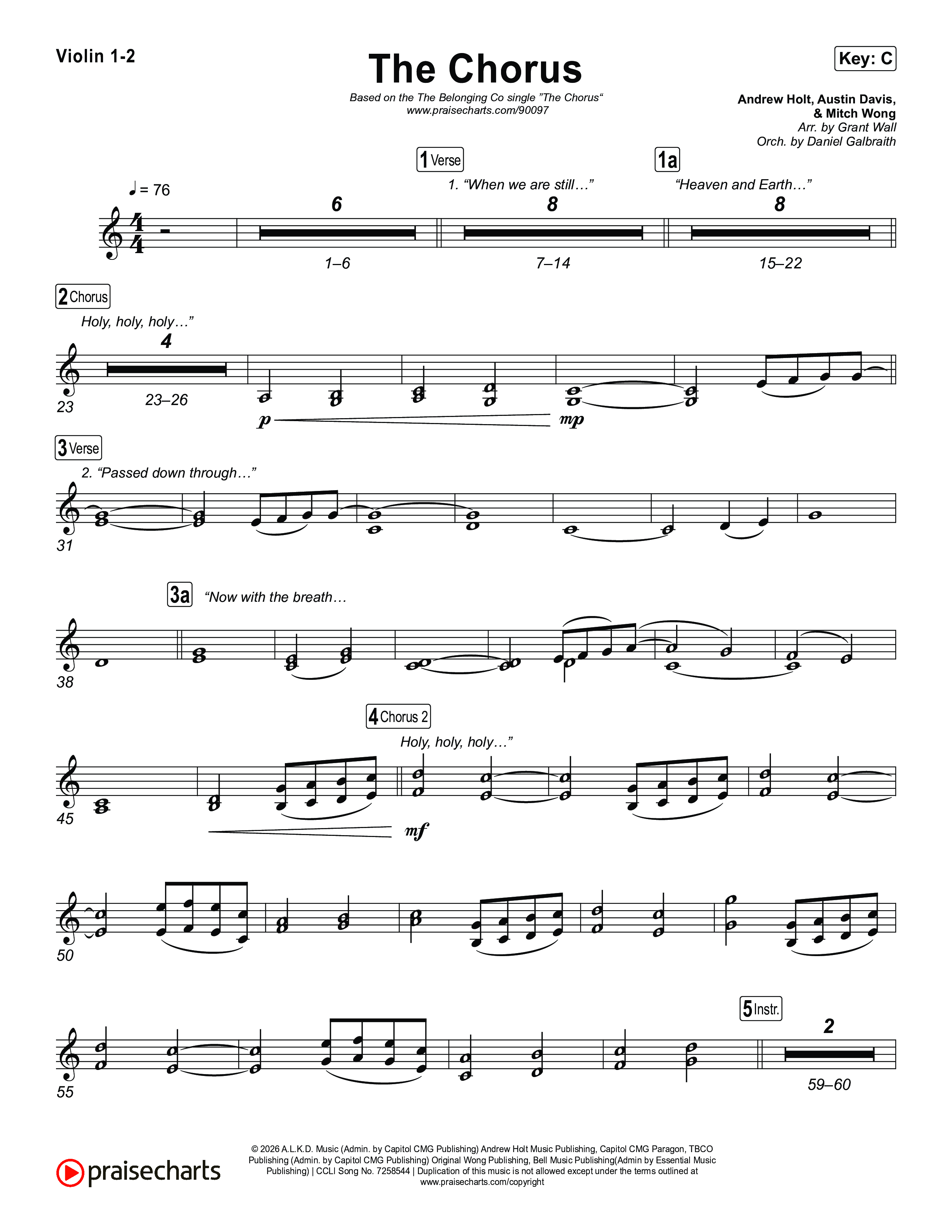 The Chorus Violin 1,2 (The Belonging Co)