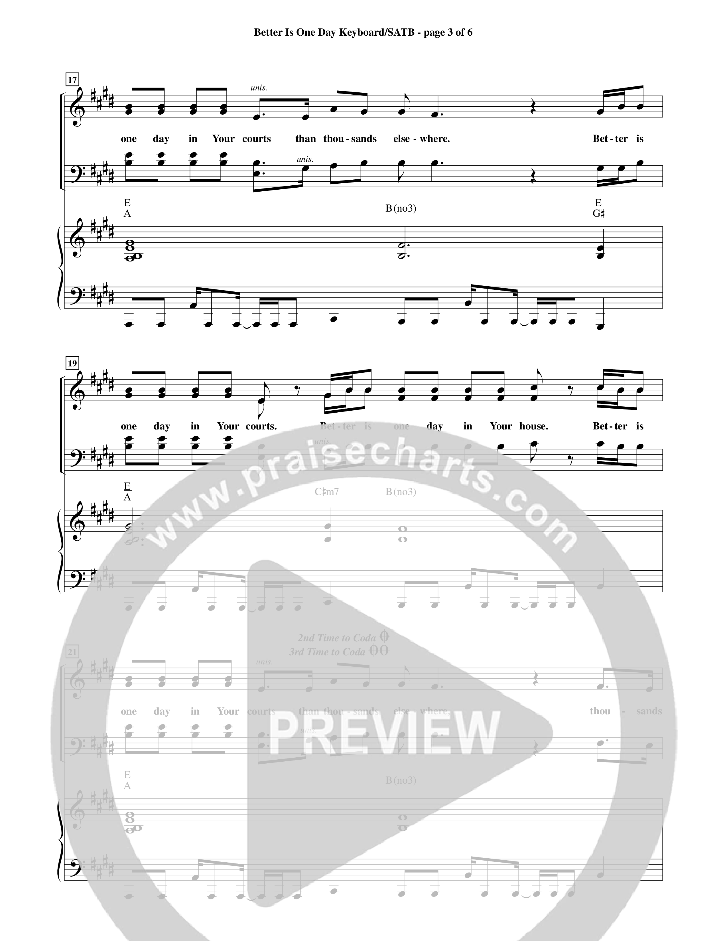 Better Is One Day (Choral Anthem SATB) Keyboard/Vocal (SATB) (Word Music Choral / Orch. Billy Payne)