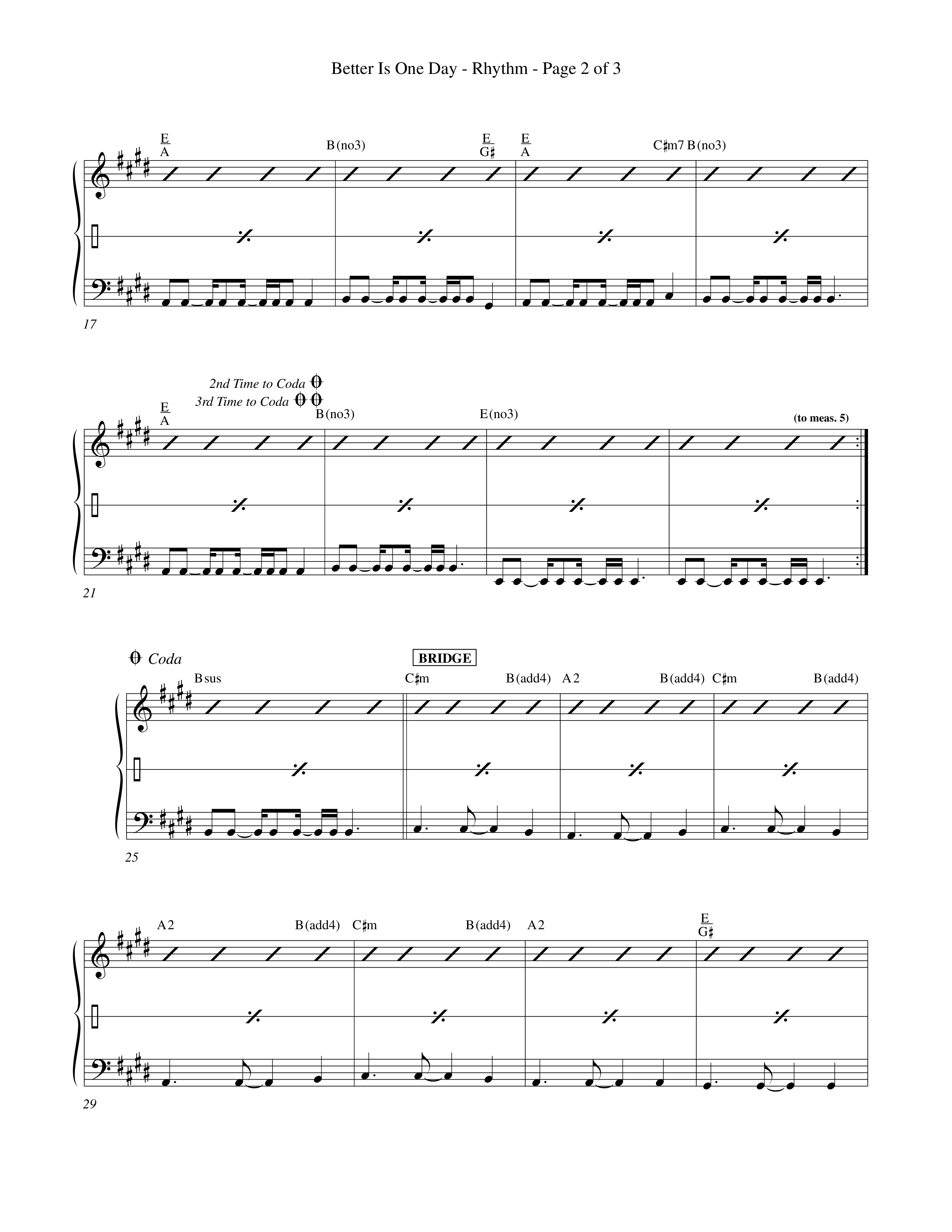Better Is One Day (Choral Anthem SATB) Rhythm Chart (Word Music Choral / Orch. Billy Payne)