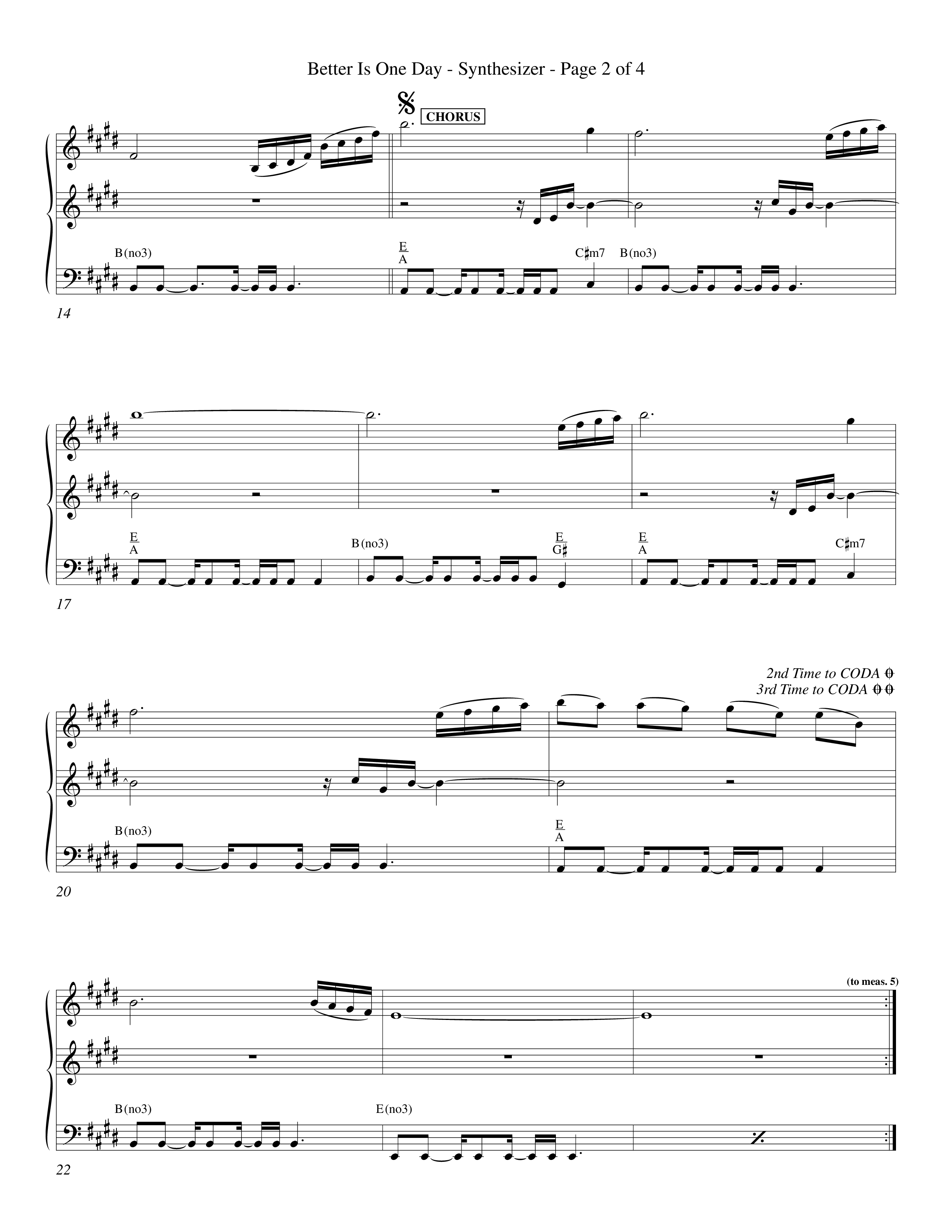 Better Is One Day (Choral Anthem SATB) Synth (Word Music Choral / Orch. Billy Payne)