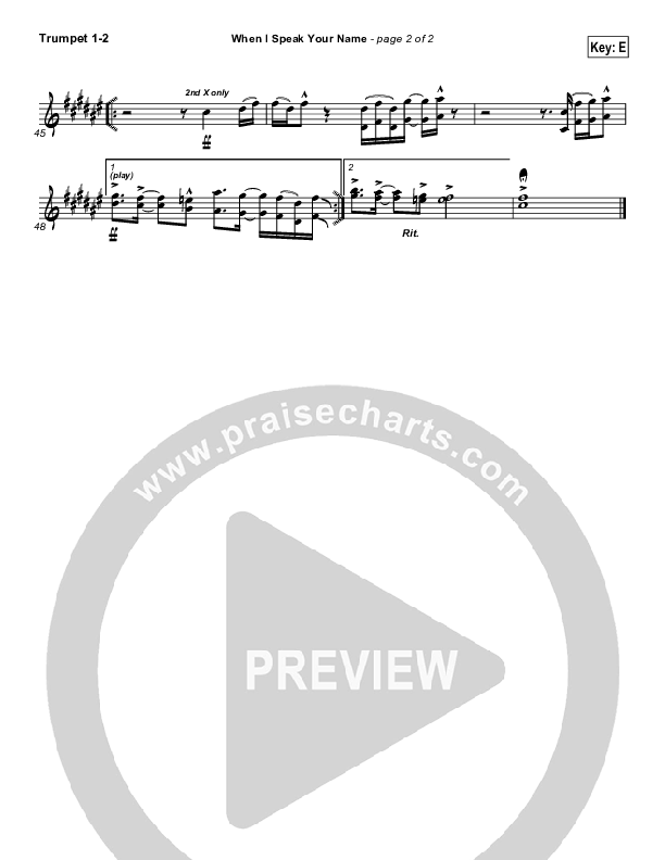 When I Speak Your Name Trumpet 1,2 (Gateway Worship)