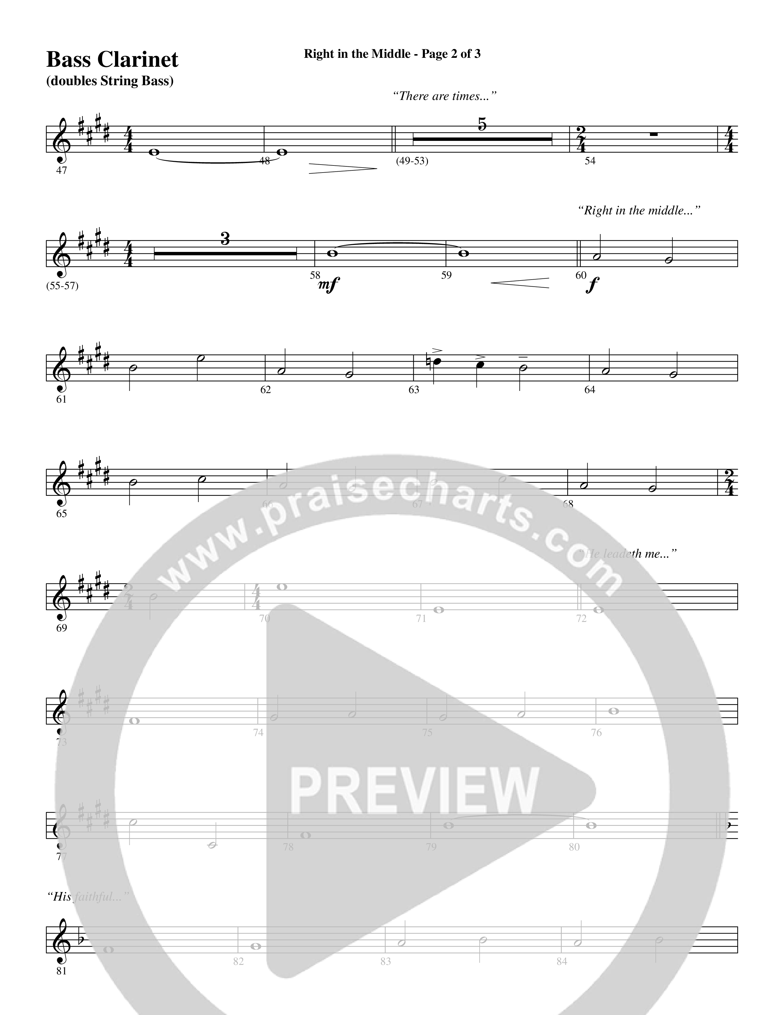 Right In The Middle (Choral Anthem SATB) Bass Clarinet (Word Music Choral / Arr. Russell Mauldin)
