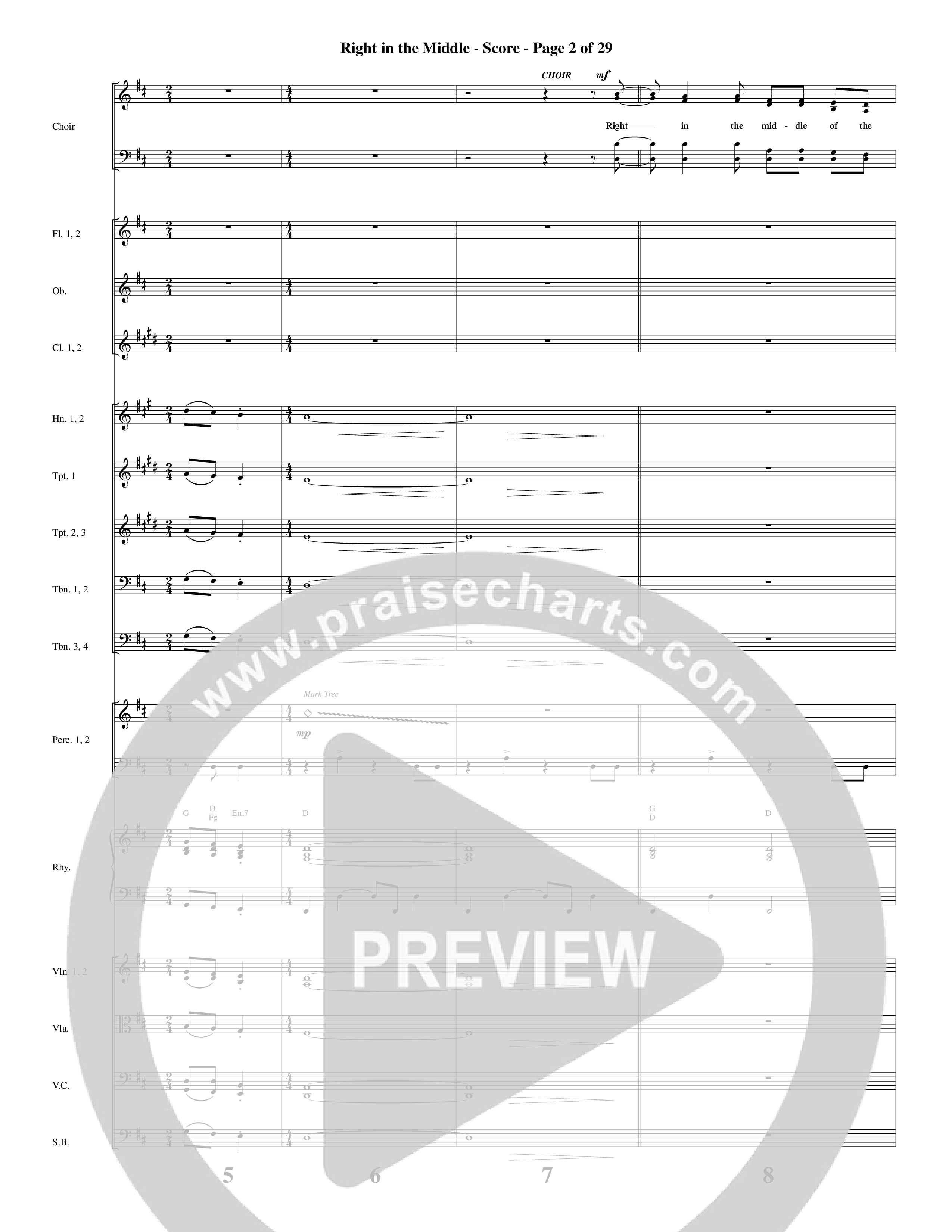 Right In The Middle (Choral Anthem SATB) Orchestration (Word Music Choral / Arr. Russell Mauldin)