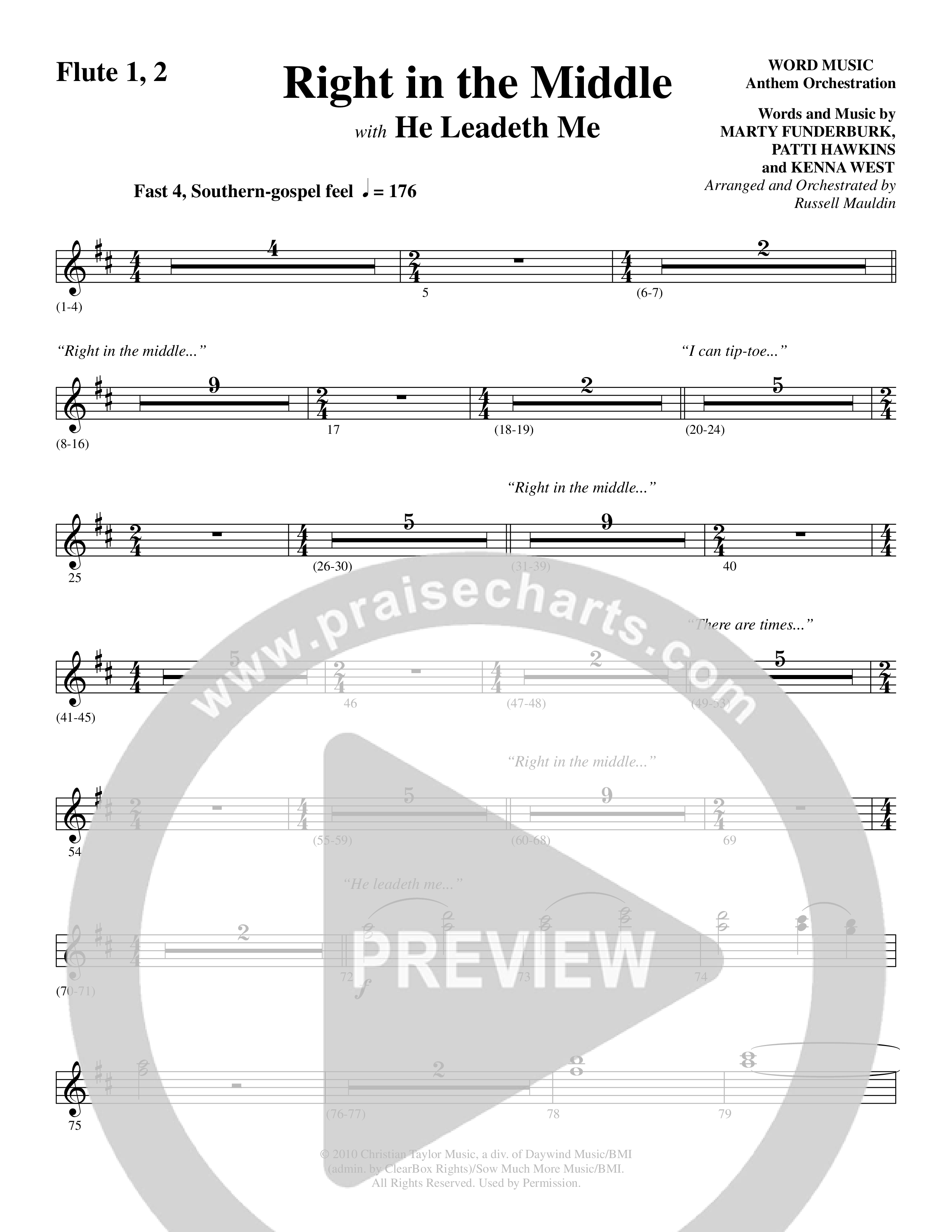 Right In The Middle (Choral Anthem SATB) Flute 1/2 (Word Music Choral / Arr. Russell Mauldin)