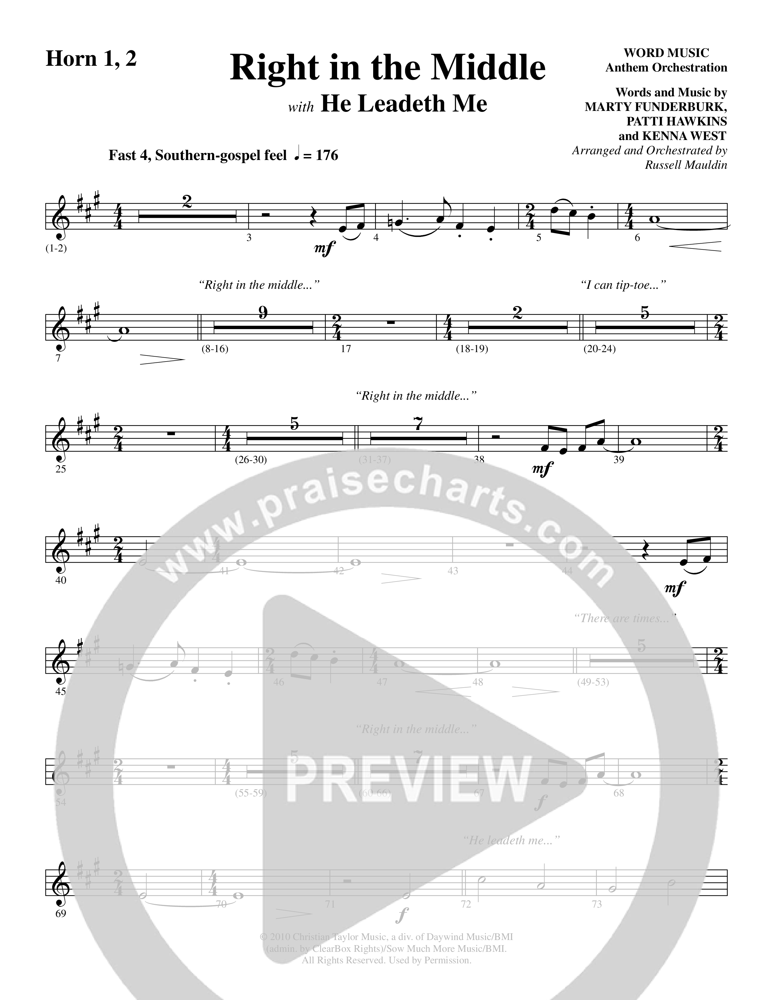 Right In The Middle (Choral Anthem SATB) French Horn 1/2 (Word Music Choral / Arr. Russell Mauldin)