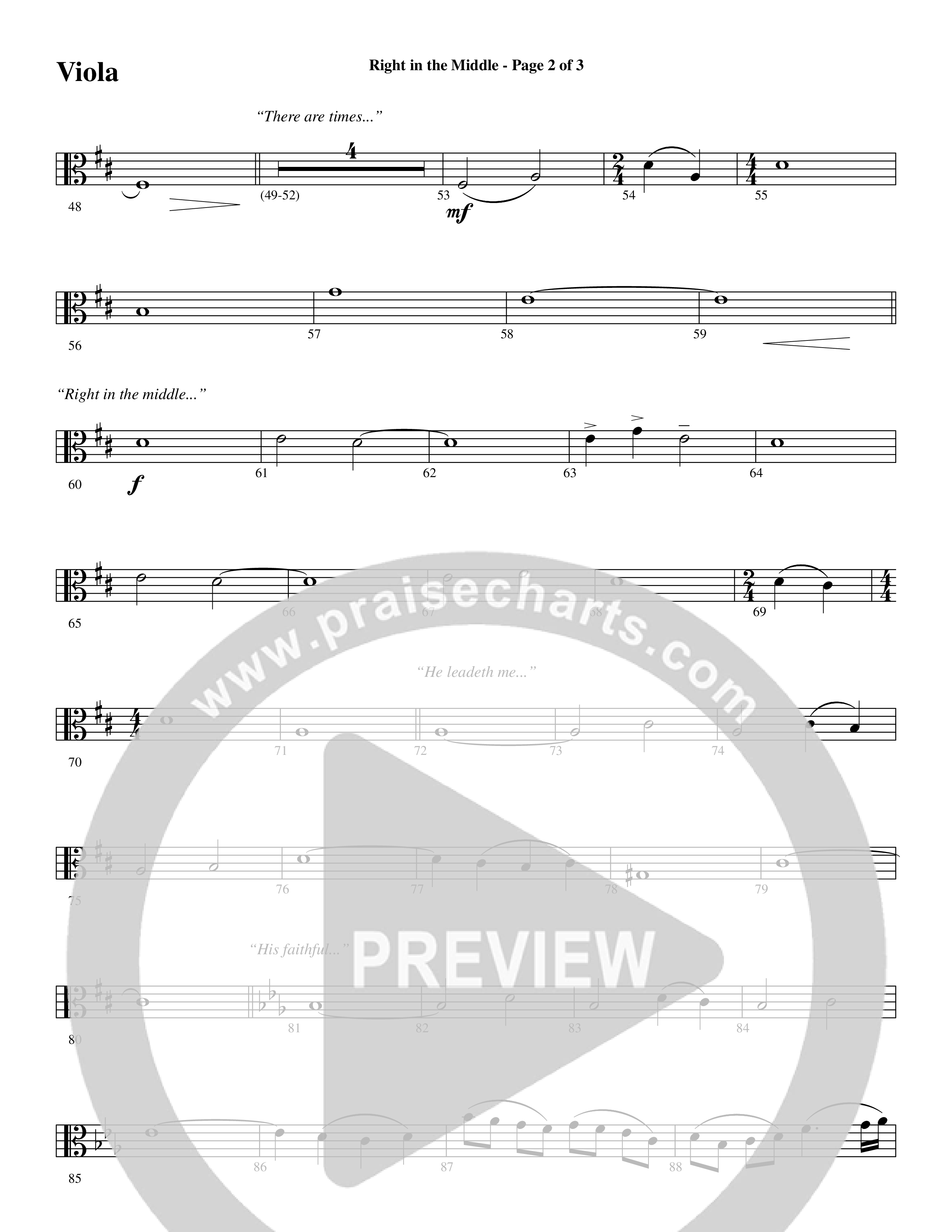 Right In The Middle (Choral Anthem SATB) Viola (Word Music Choral / Arr. Russell Mauldin)