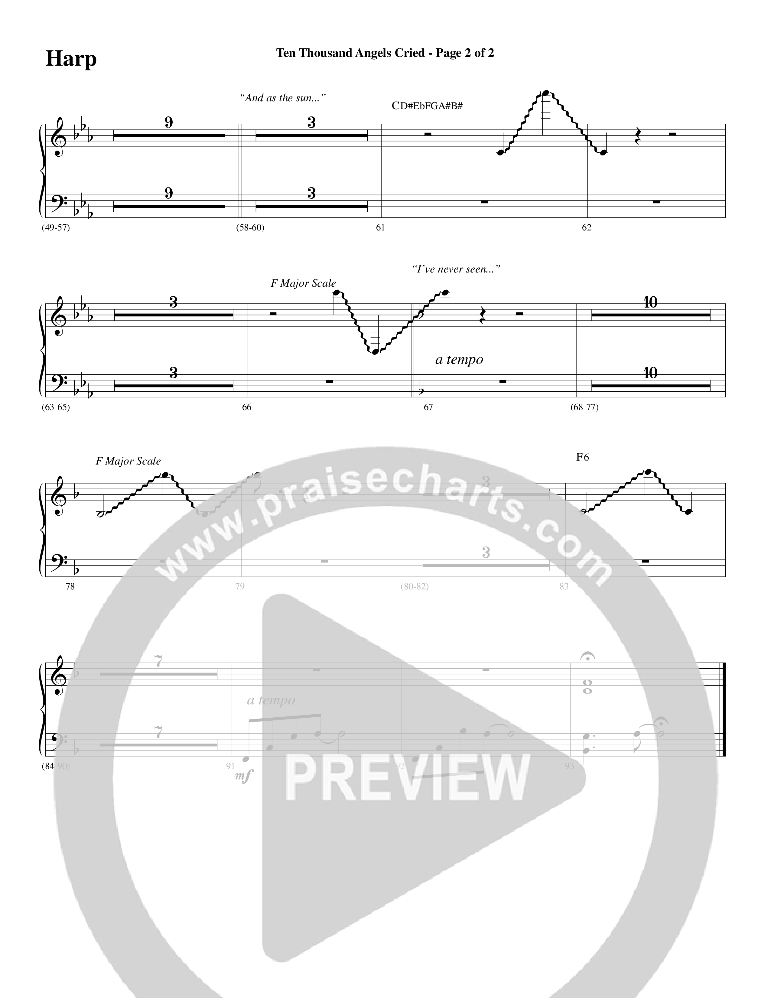 Ten Thousand Angels Cried (Choral Anthem SATB) Harp (Word Music Choral / David Patillo)