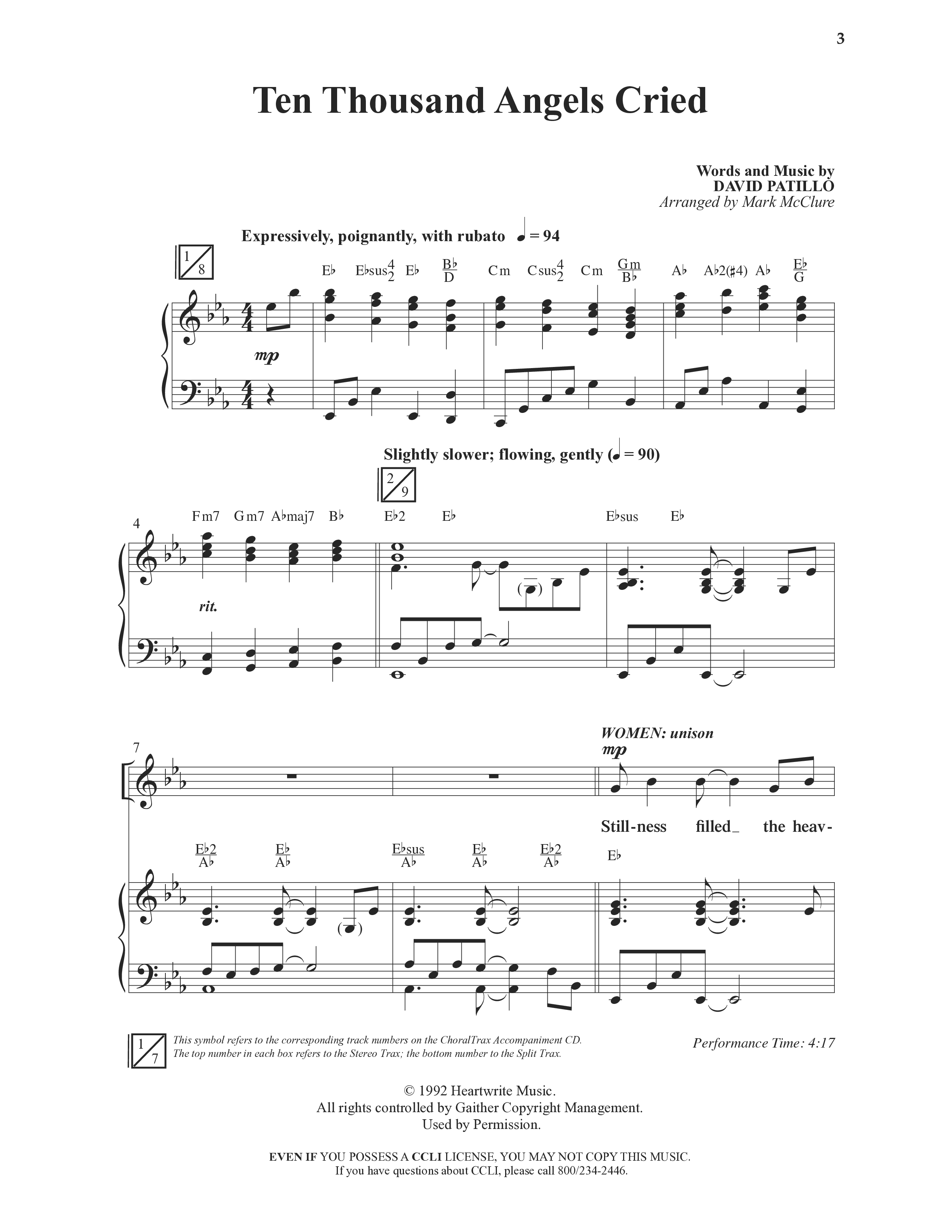 Ten Thousand Angels Cried (Choral Anthem SATB) Anthem (SATB/Piano) (Word Music Choral / David Patillo)
