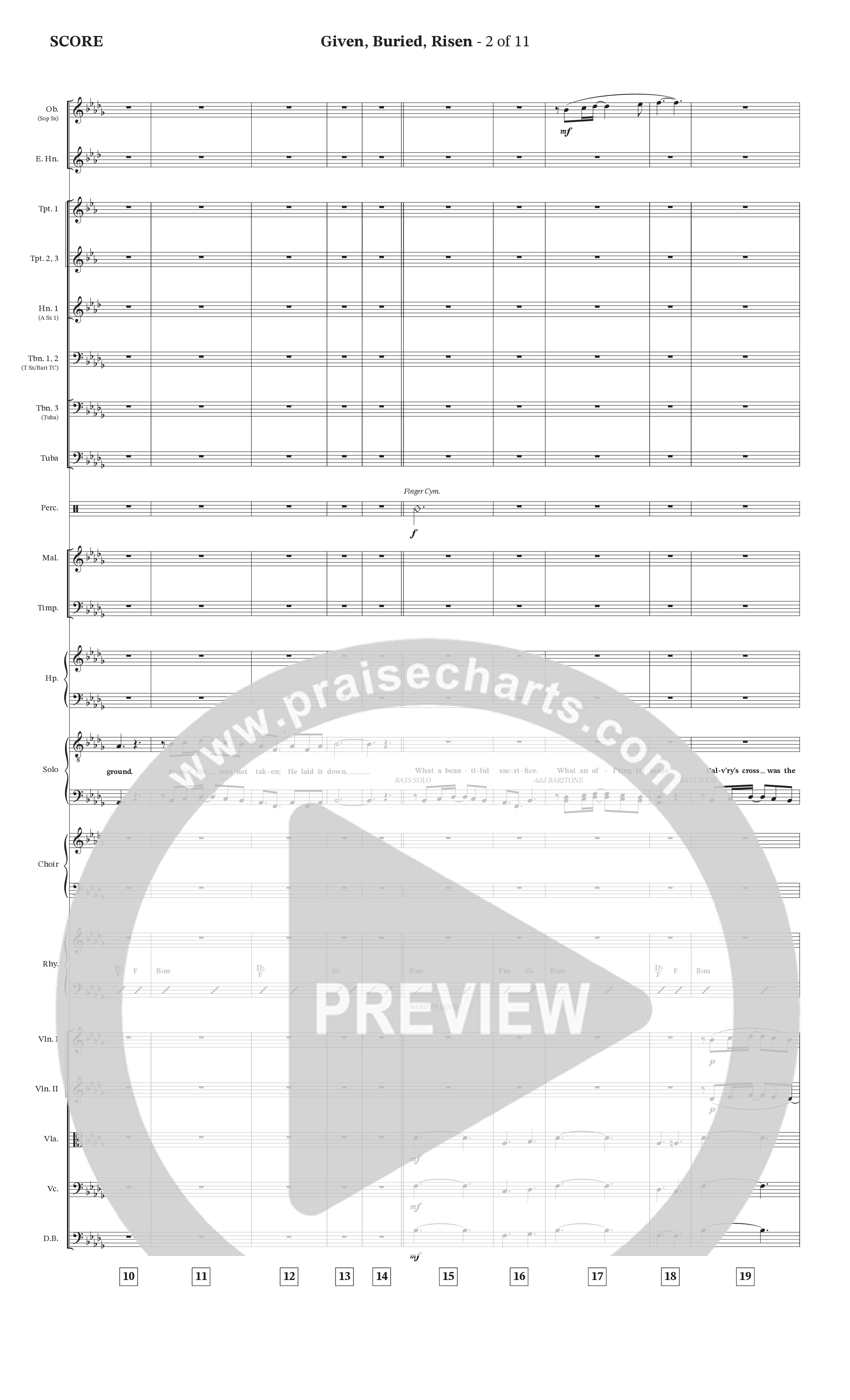 Given Buried Risen (Choral Anthem SATB) Orchestration (StowTown Worship / Arr. Bradley Knight / Orch. Wayne Haun)