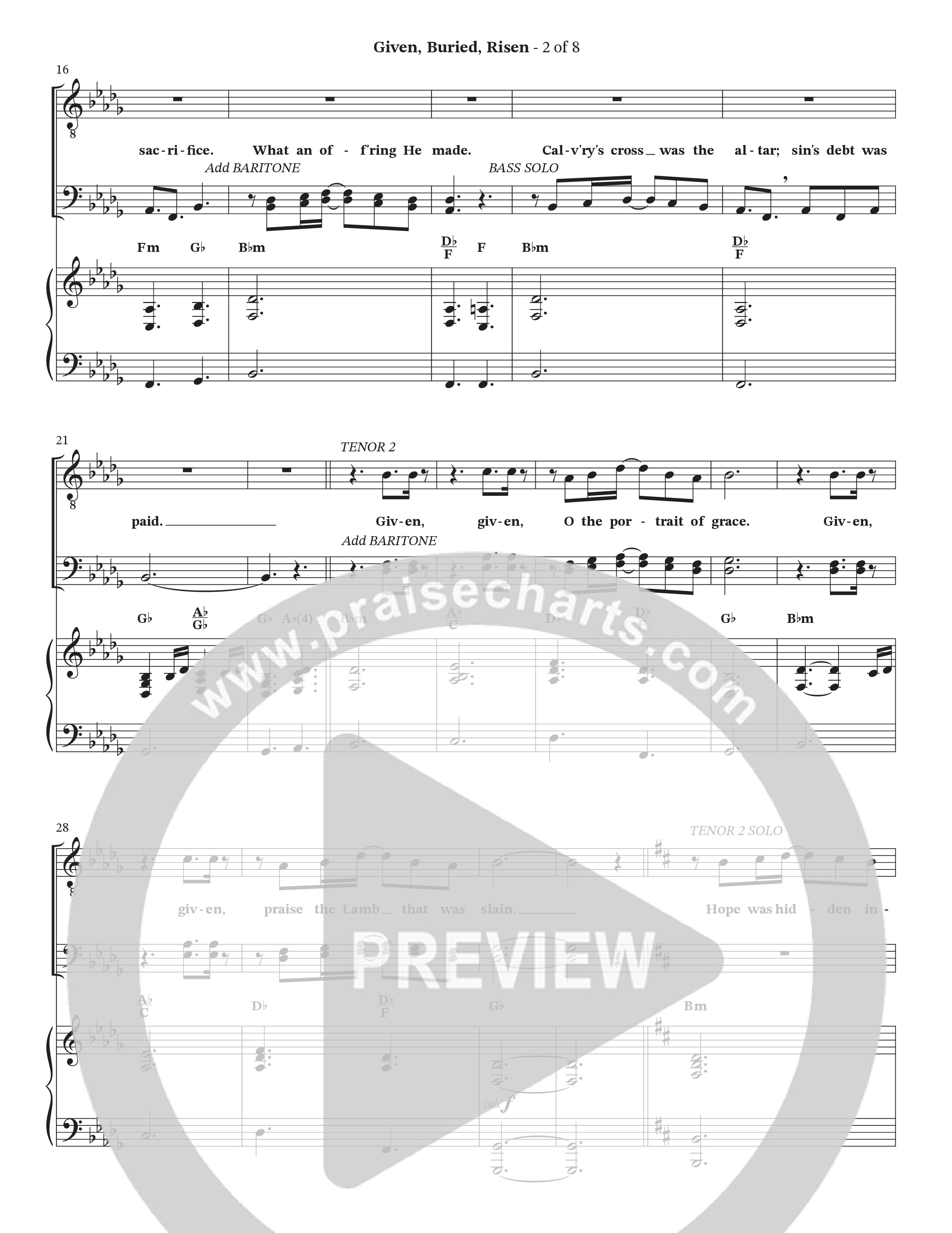 Given Buried Risen (Choral Anthem SATB) Piano/Vocal Pack (StowTown Worship / Arr. Bradley Knight / Orch. Wayne Haun)
