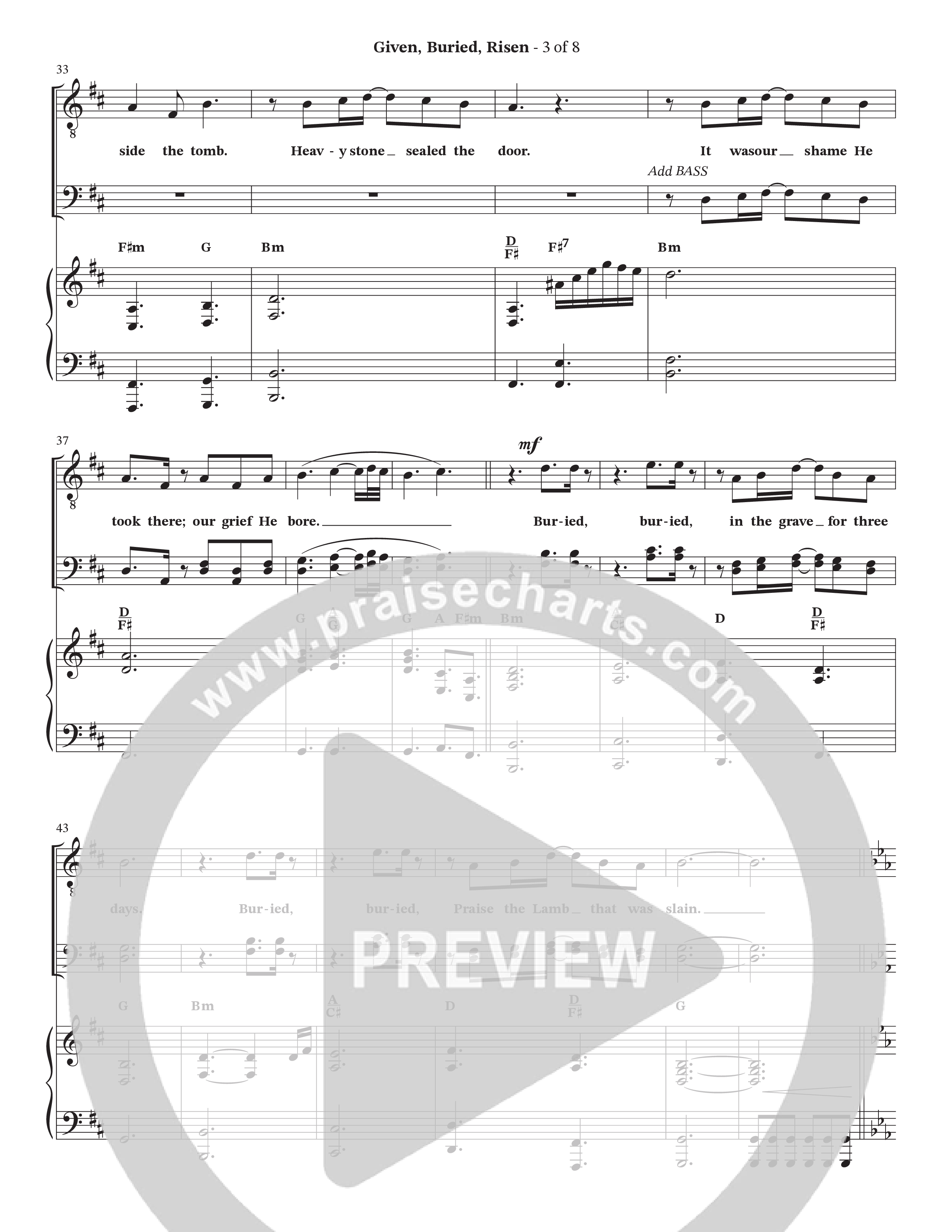 Given Buried Risen (Choral Anthem SATB) Piano/Vocal Pack (StowTown Worship / Arr. Bradley Knight / Orch. Wayne Haun)